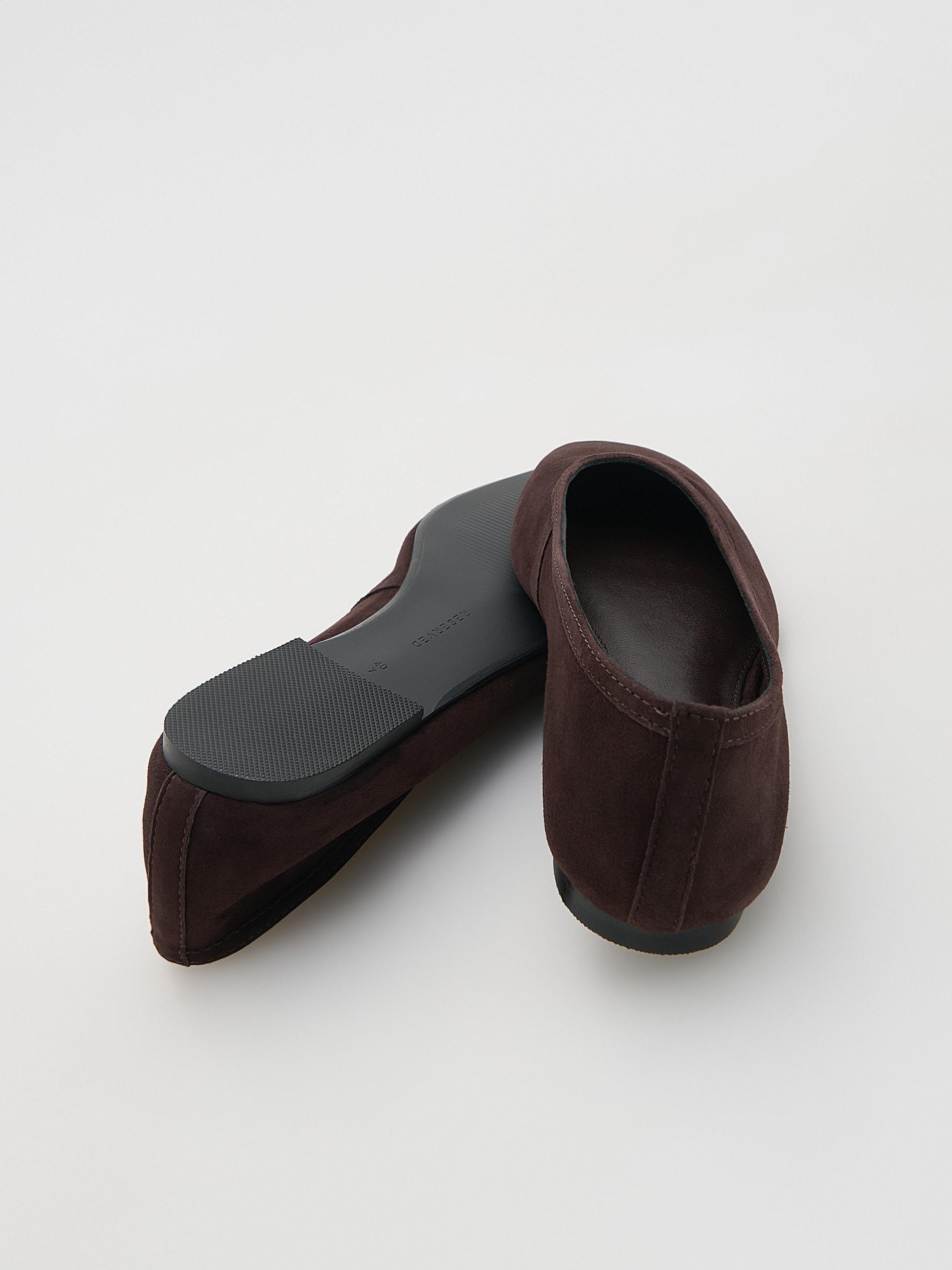 Brown Sheepskin Ballet Flats, Brown, large image number 3