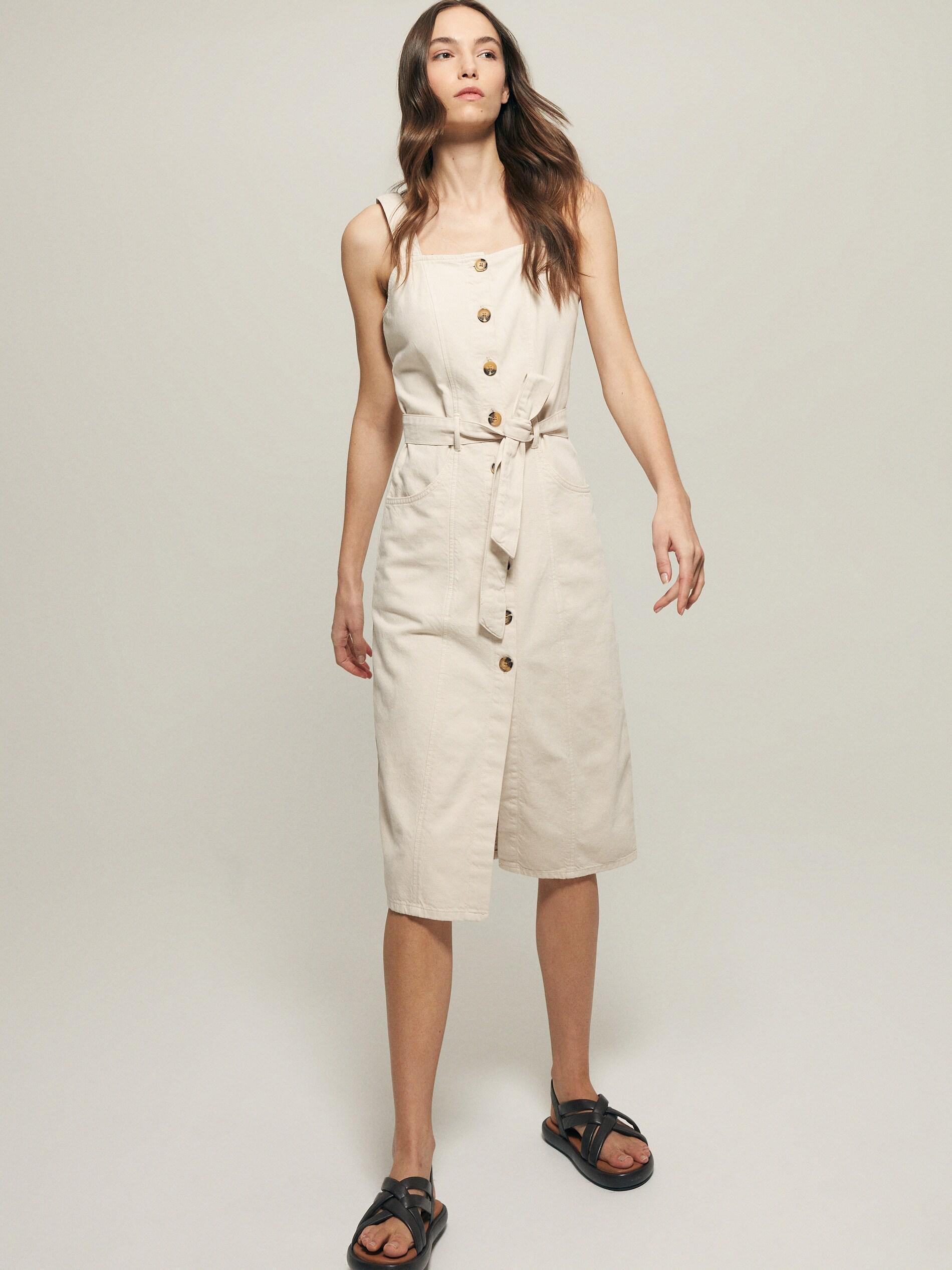 Nude Denim Dress, , large image number 0