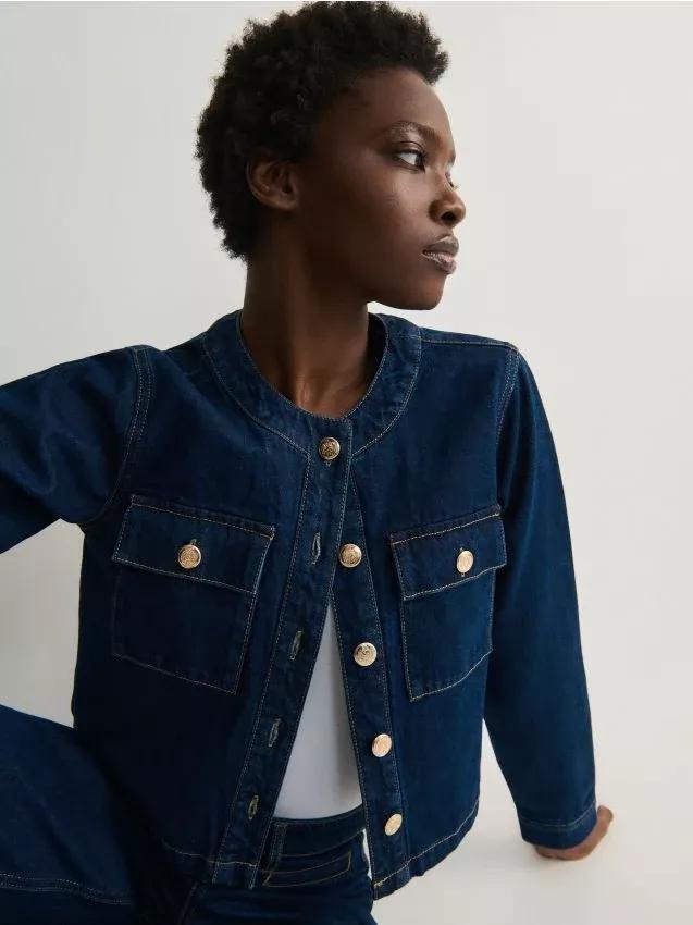 Navy Denim Jacket, , large image number 0