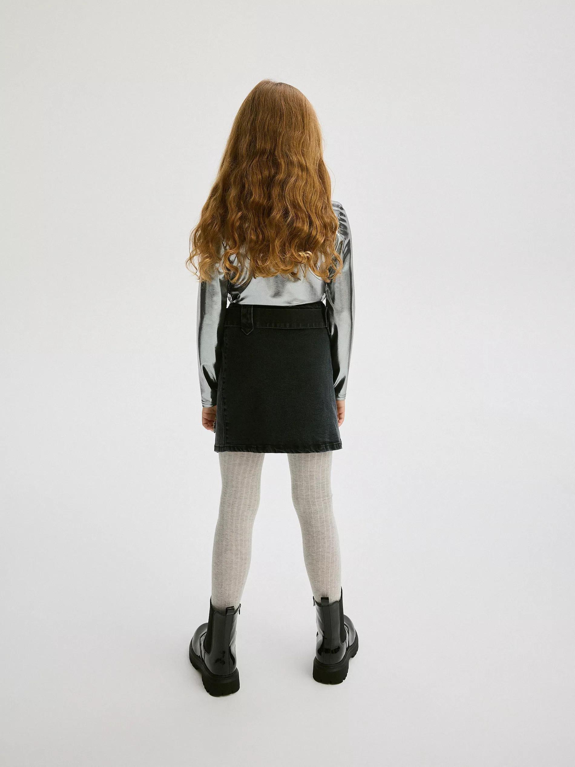 Grey Skirt & Belt,Kids Girl, , large image number 1