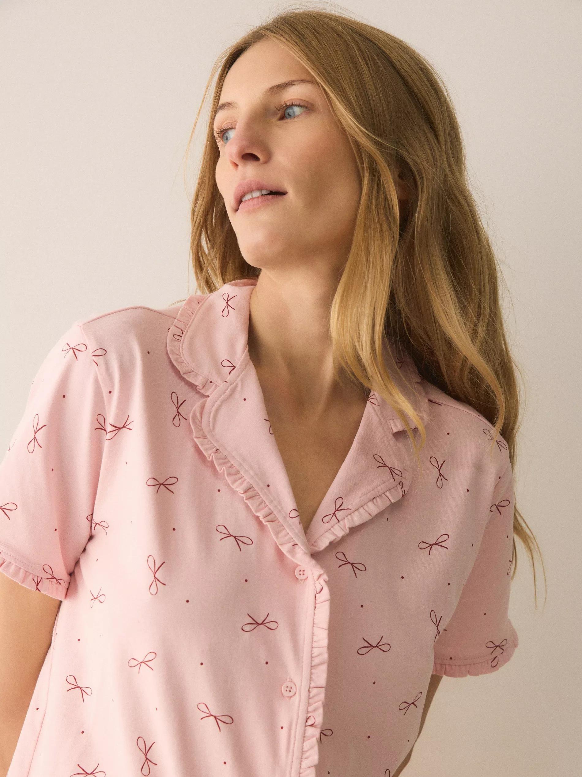 Pink Patterned Two-Piece Pajamas, Pink, large image number 2