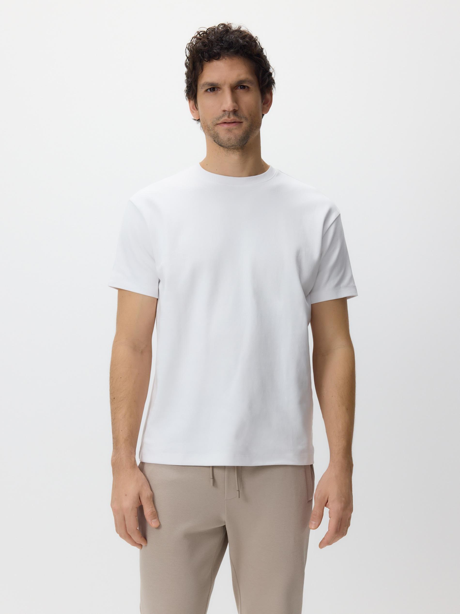 Cream Mercerised Organic Cotton Regular Fit T-Shirt, Ivory, medium