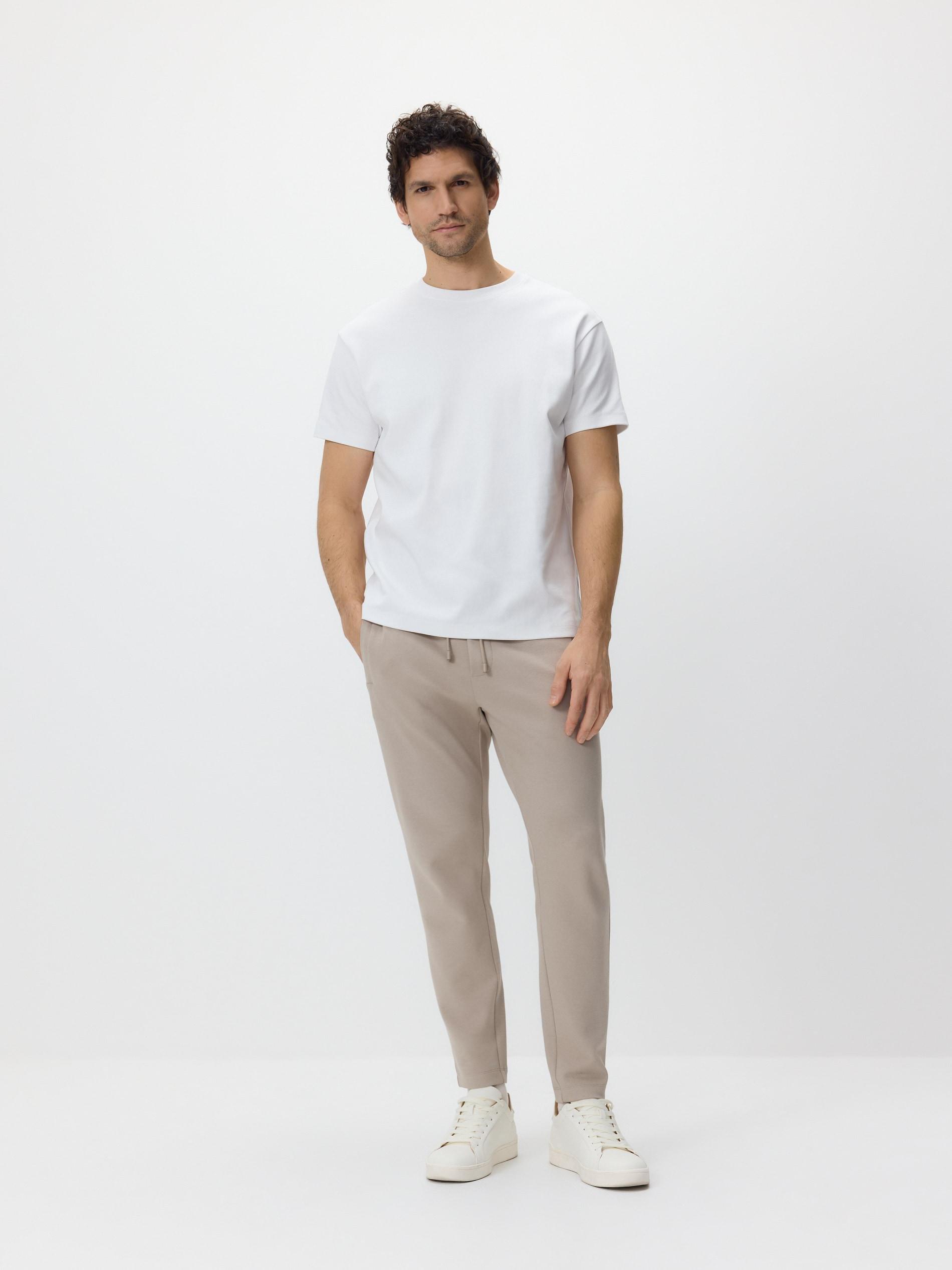 Cream Mercerised Organic Cotton Regular Fit T-Shirt, Ivory, medium