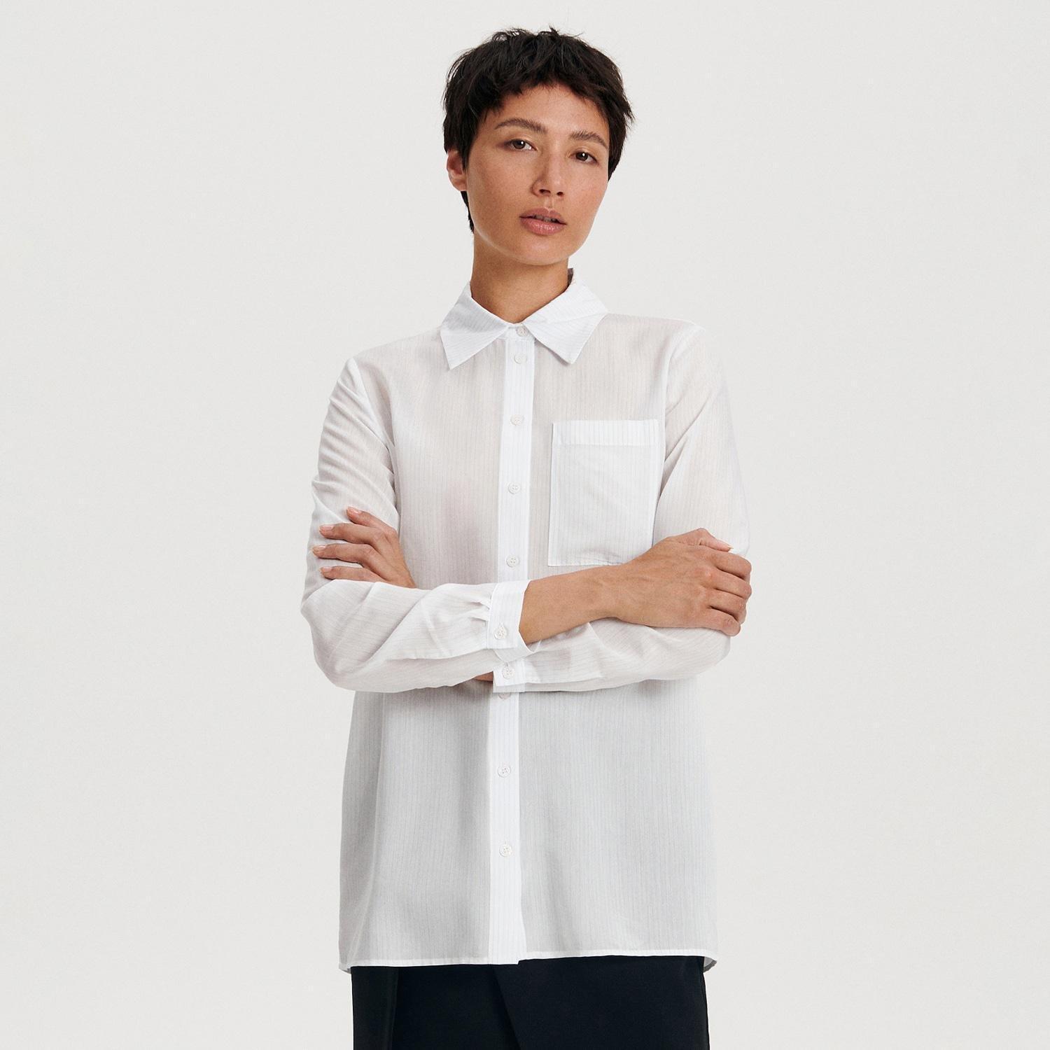 White Viscose Shirt, , large image number 0