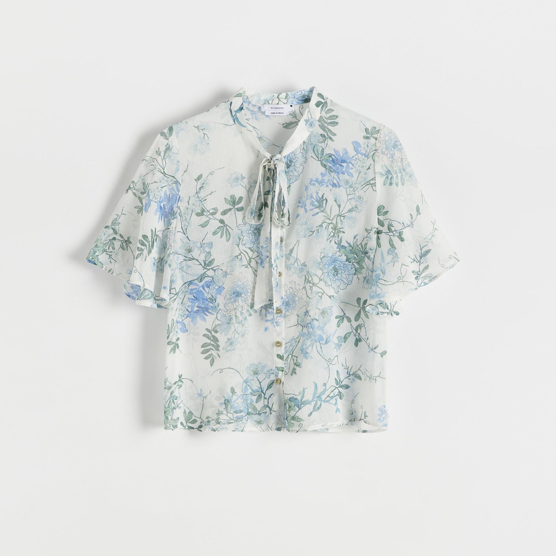 Blue Patterned Blouse, , large image number 0