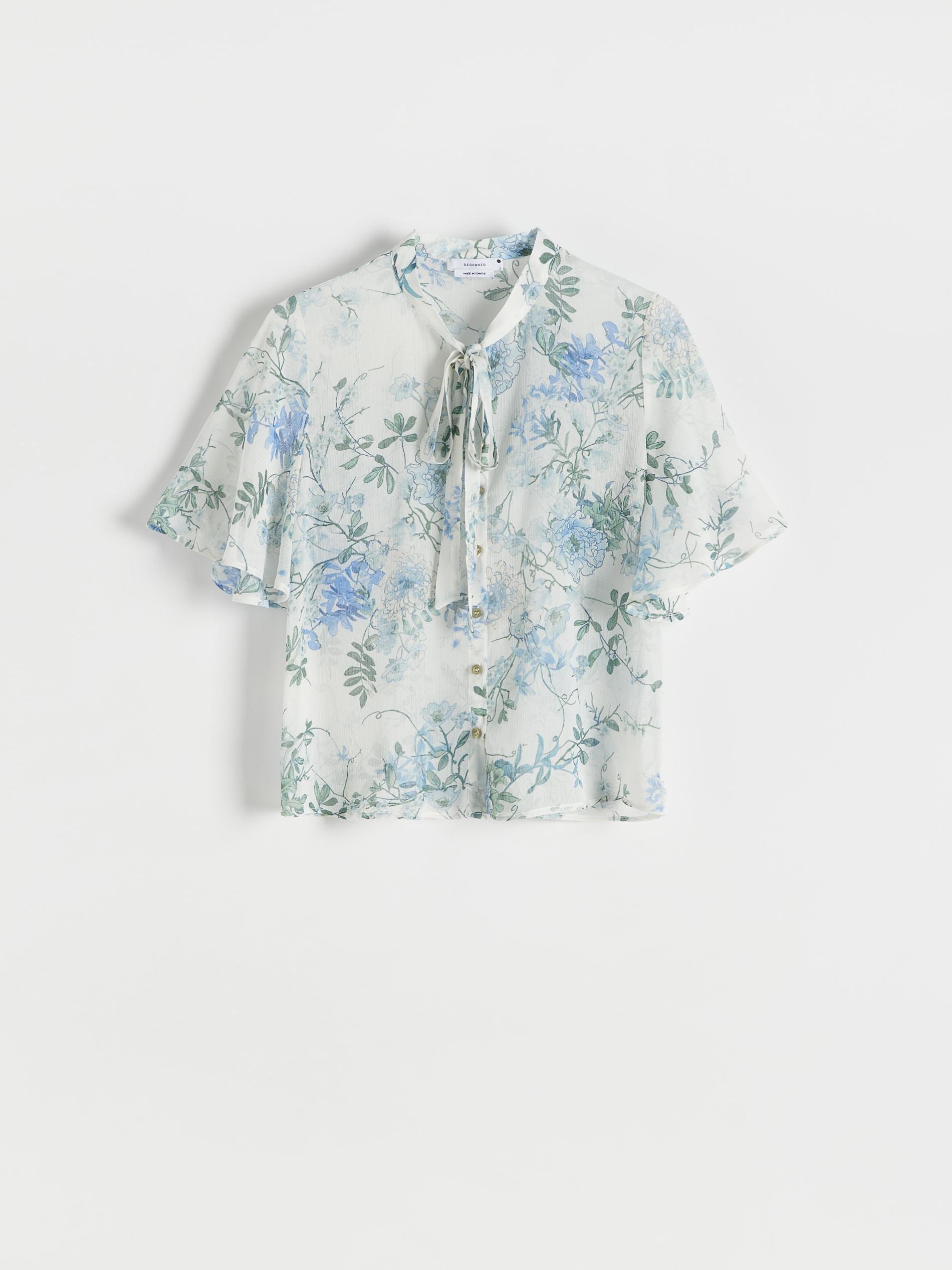 Blue Patterned Blouse, , large image number 1