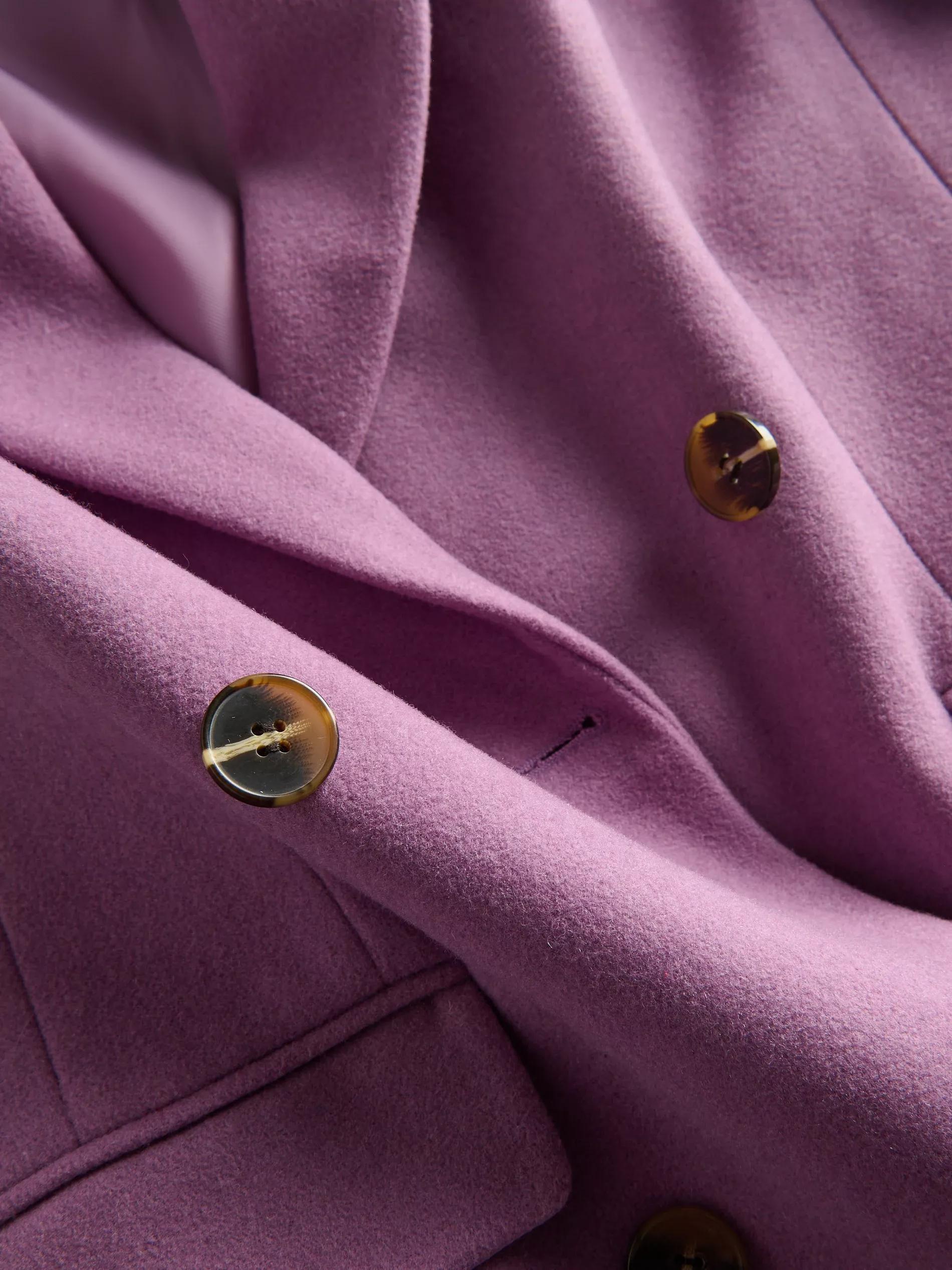 Maroon Double-Breasted Coat With High Wool Content, , large image number 11