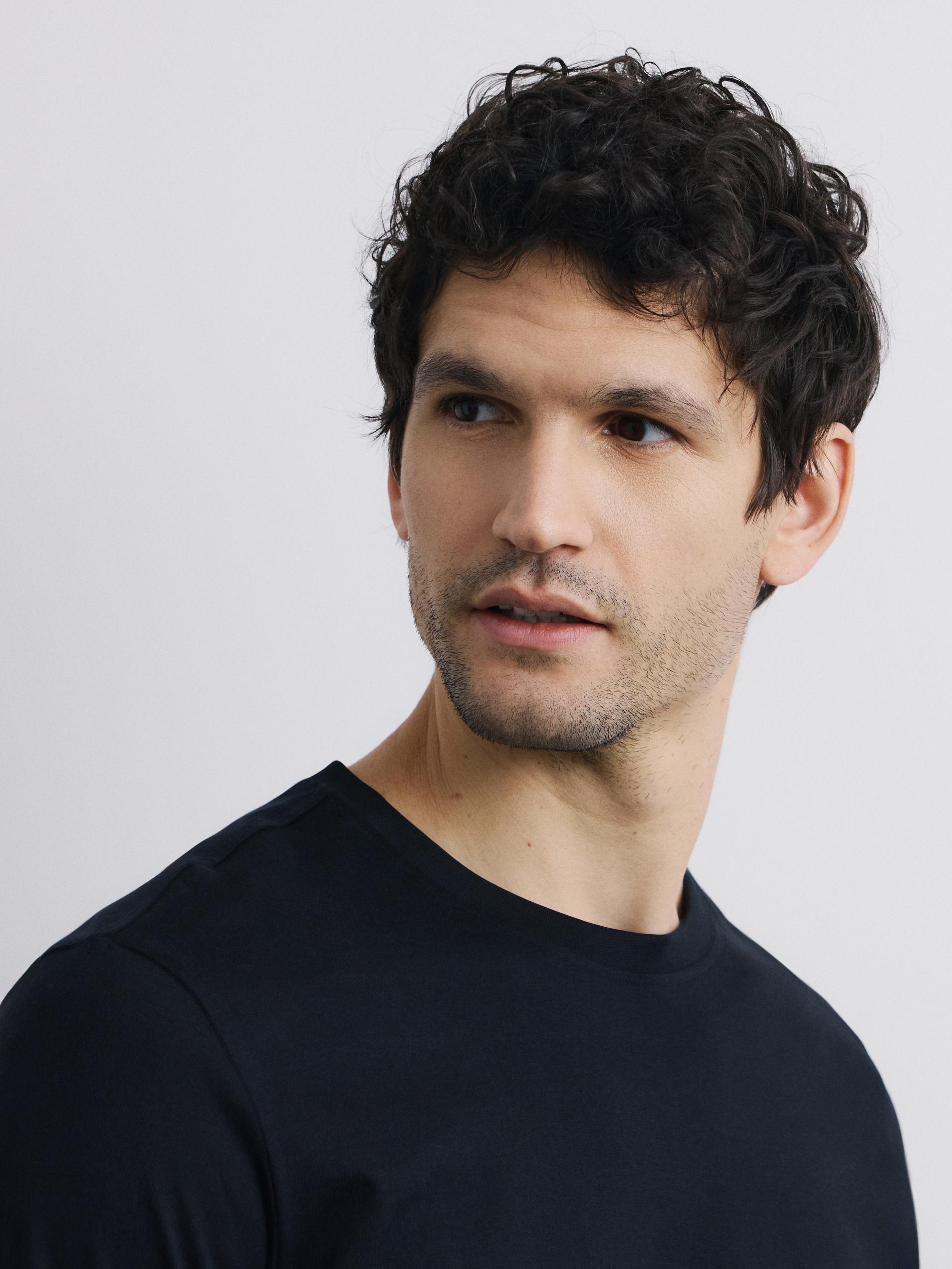 تيشيرت رجالي أسود, Black, medium