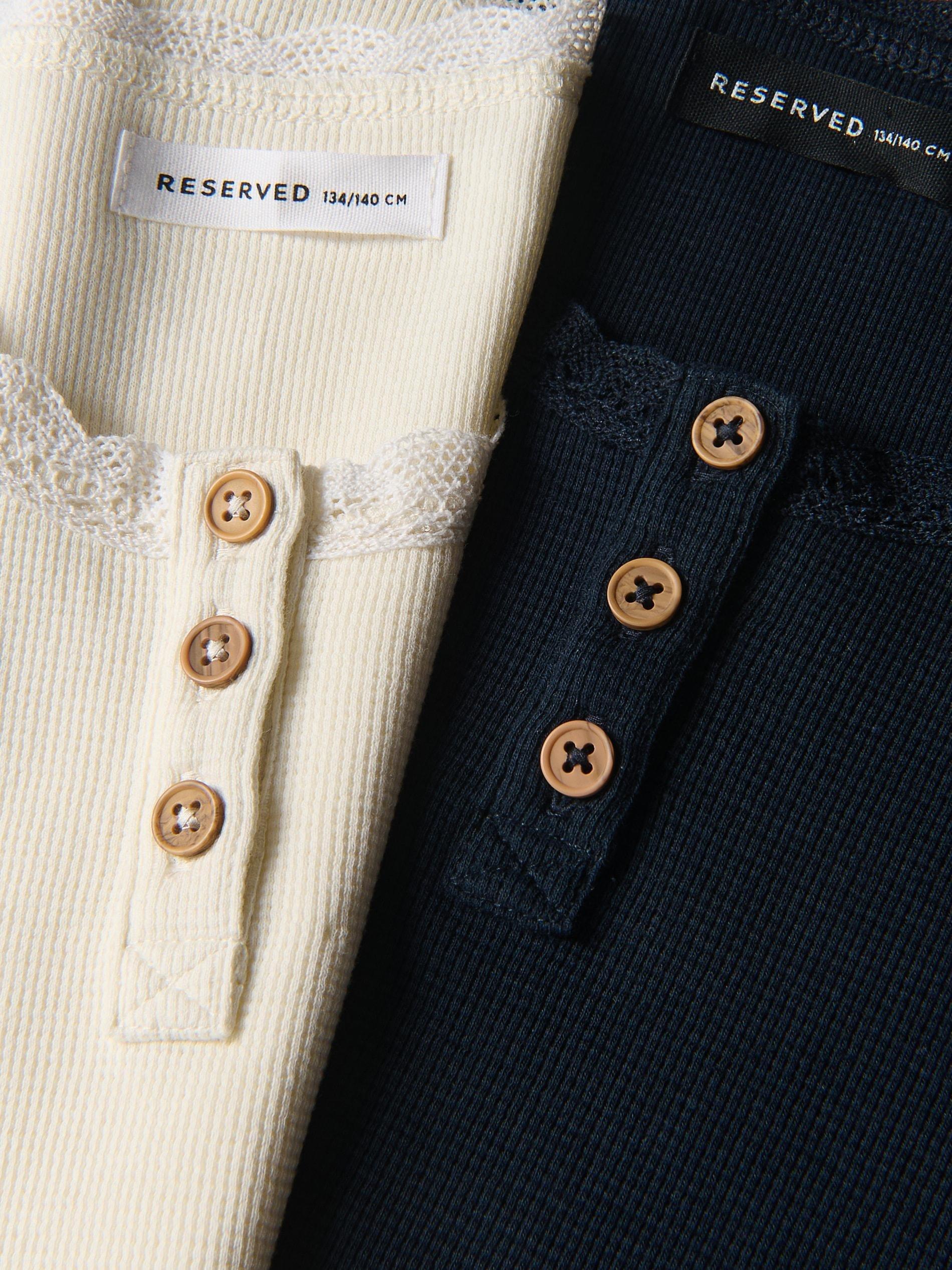 Navy Cotton Top With Buttons, Navy, large image number 3