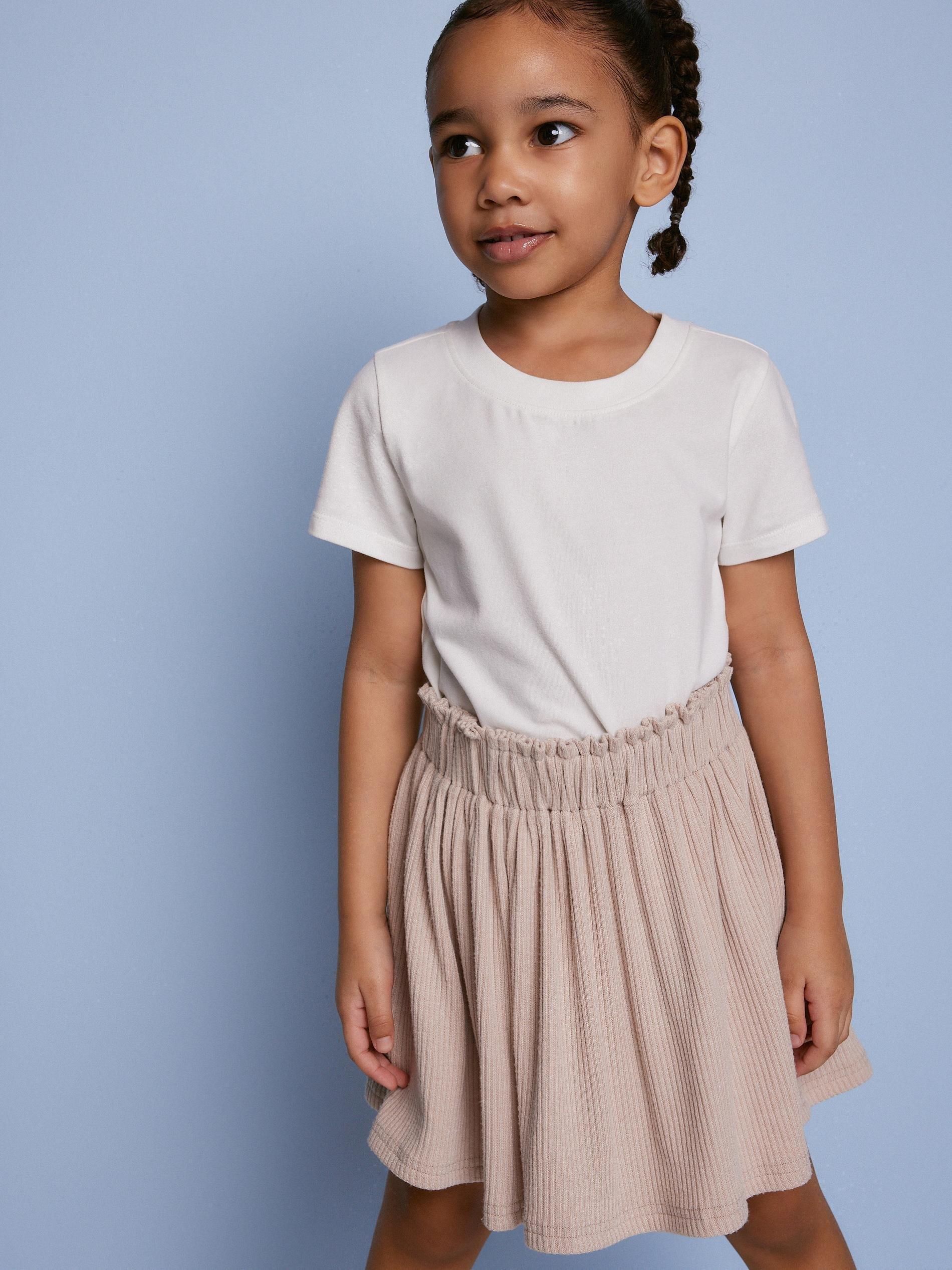 Beige Jersey Skirt, Kids Girls, , large image number 2