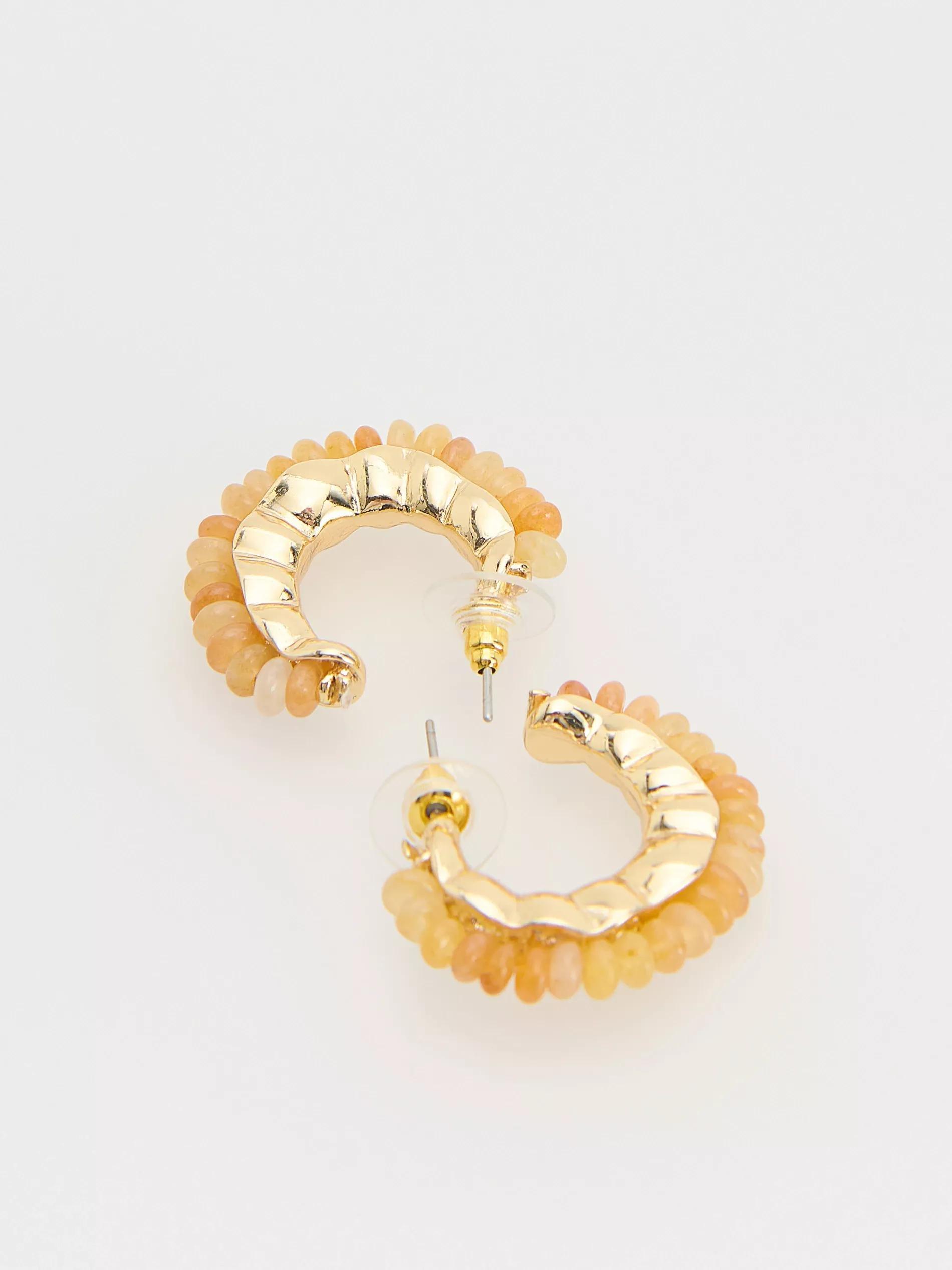 Multicolour Earrings With Gemstone Details, Multicolor, medium