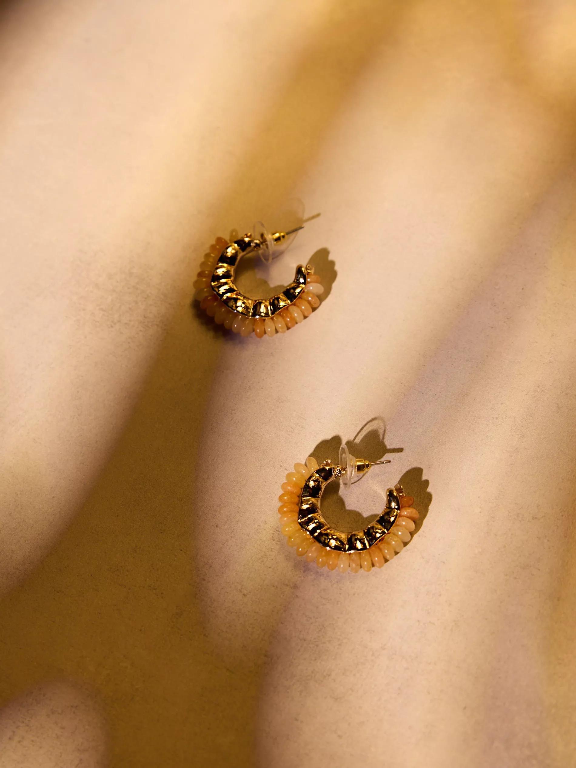 Multicolour Earrings With Gemstone Details, Multicolor, large image number 2