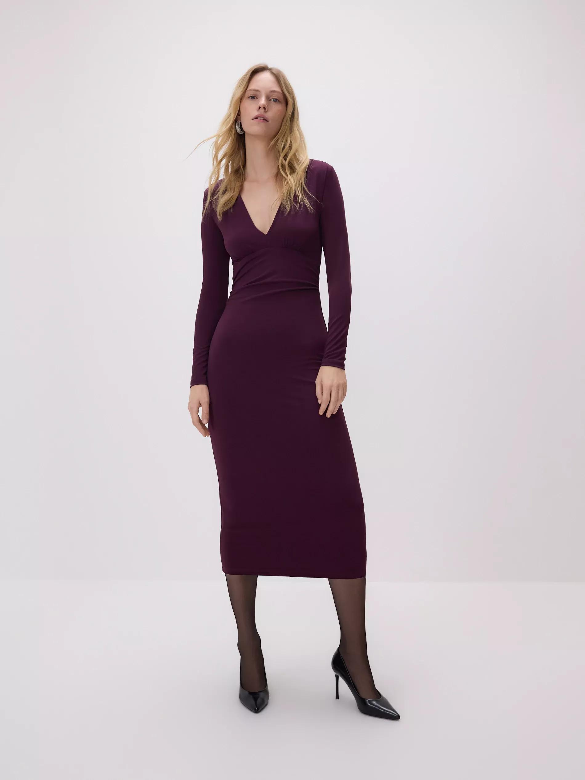 Purple Ruched Dress, Purple, large image number 0