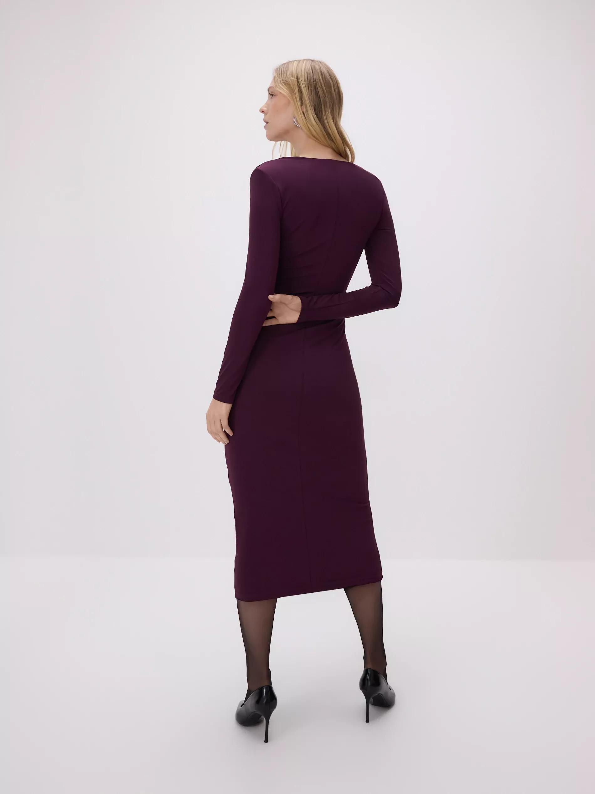 Purple Ruched Dress, Purple, large image number 3