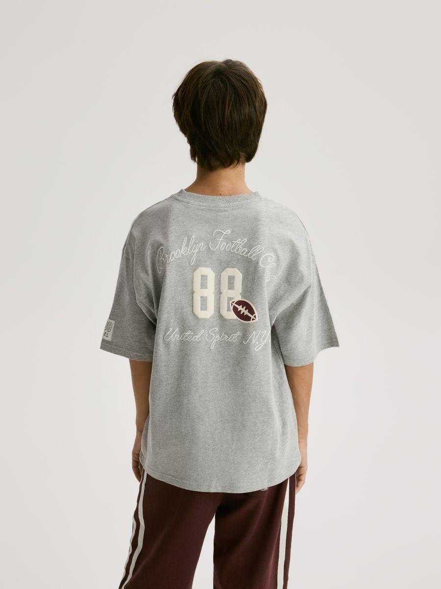 Grey Cotton T-Shirt, Light grey, large image number 1