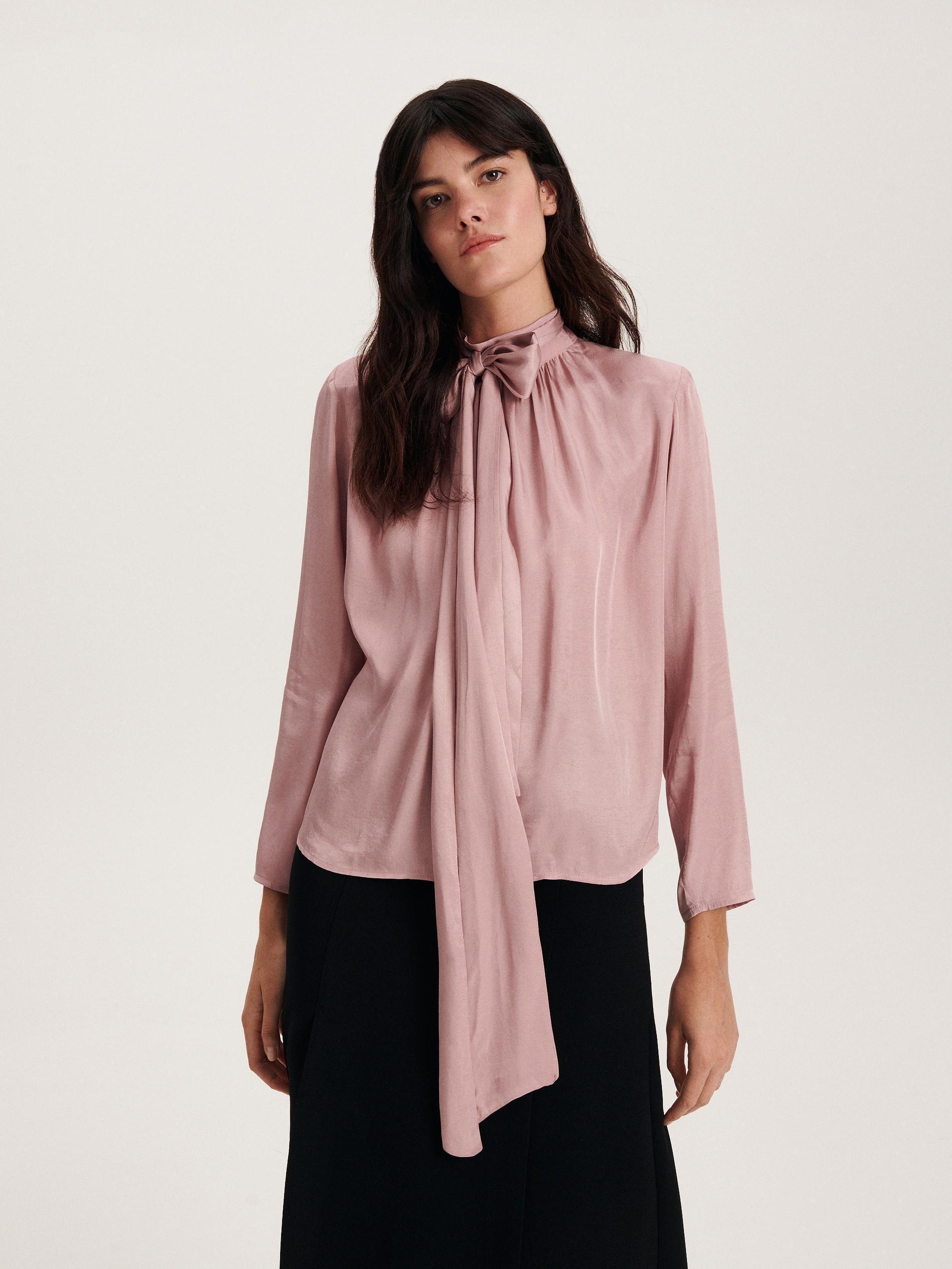 Pink Blouse With Tie Detail, , large image number 0
