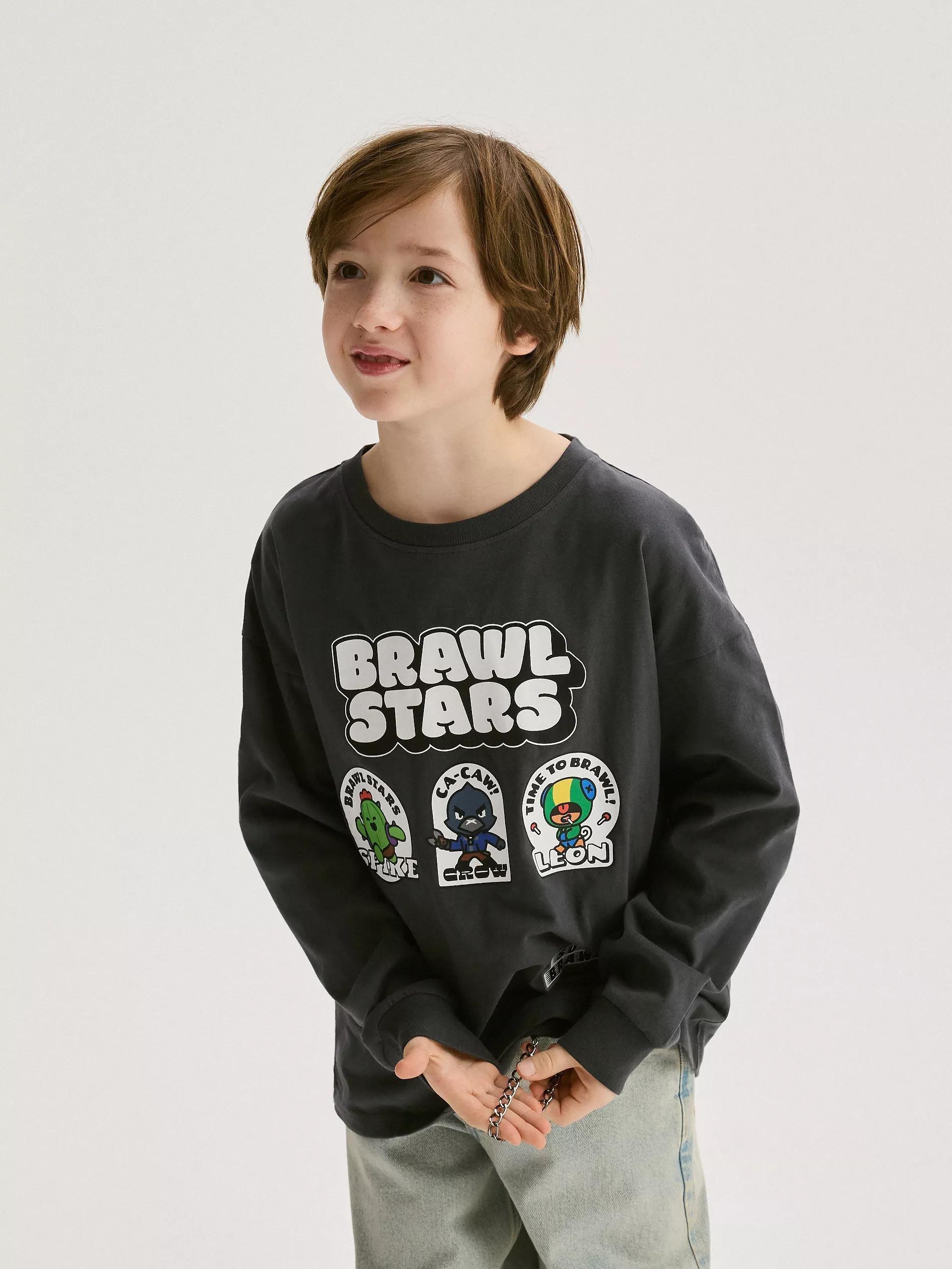 DARK GREY Long-sleeve Brawl Stars, Grey, large image number 0