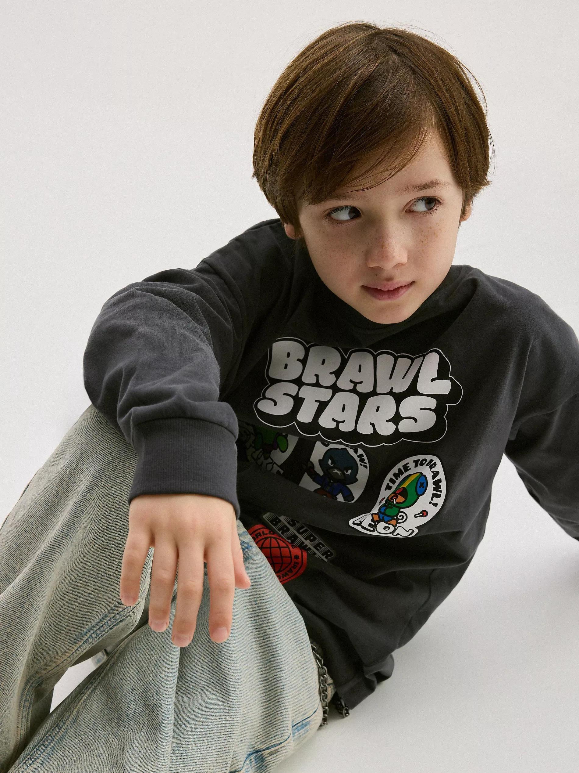 DARK GREY Long-sleeve Brawl Stars, Grey, large image number 3