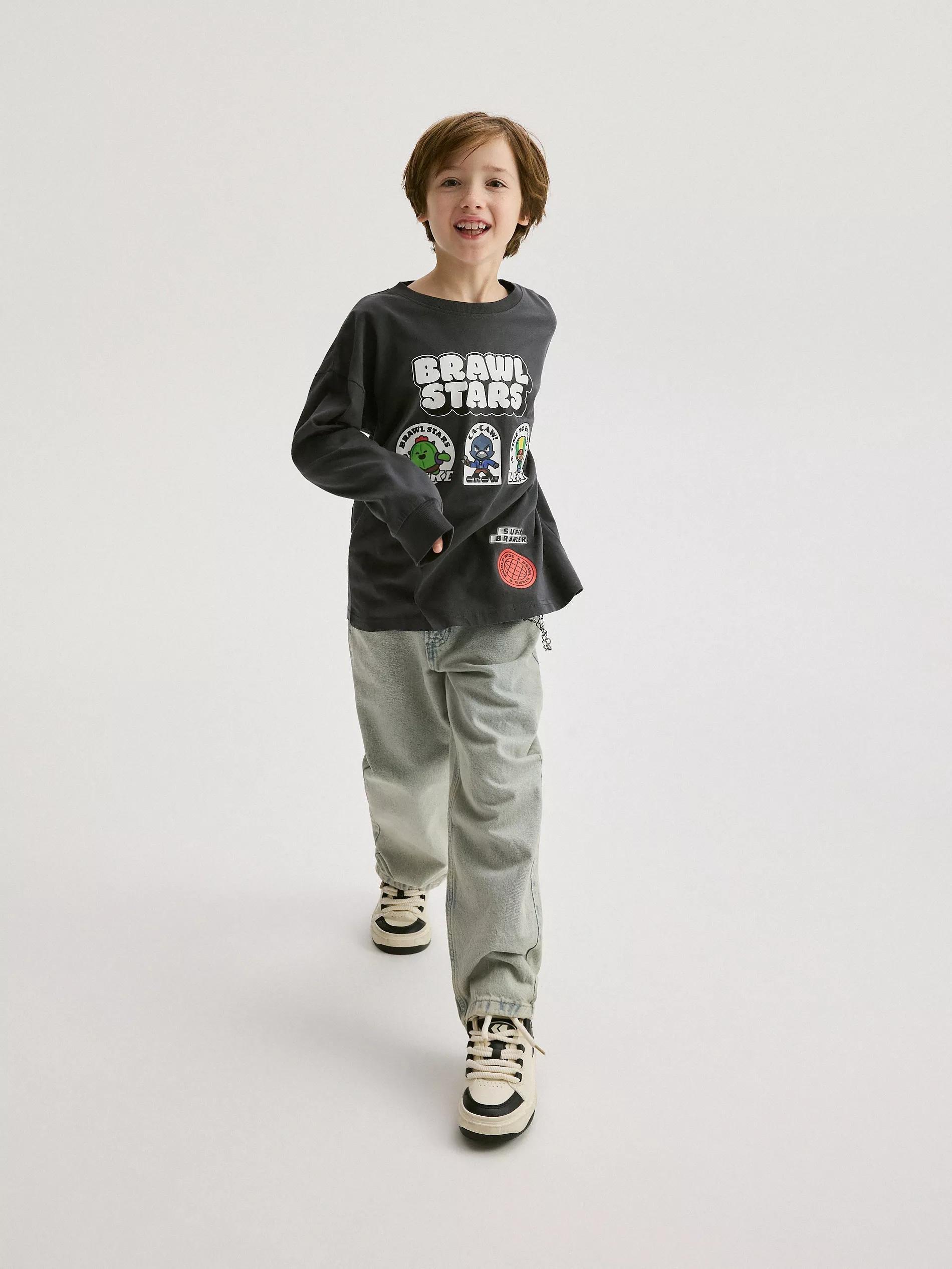 DARK GREY Long-sleeve Brawl Stars, Grey, large image number 4