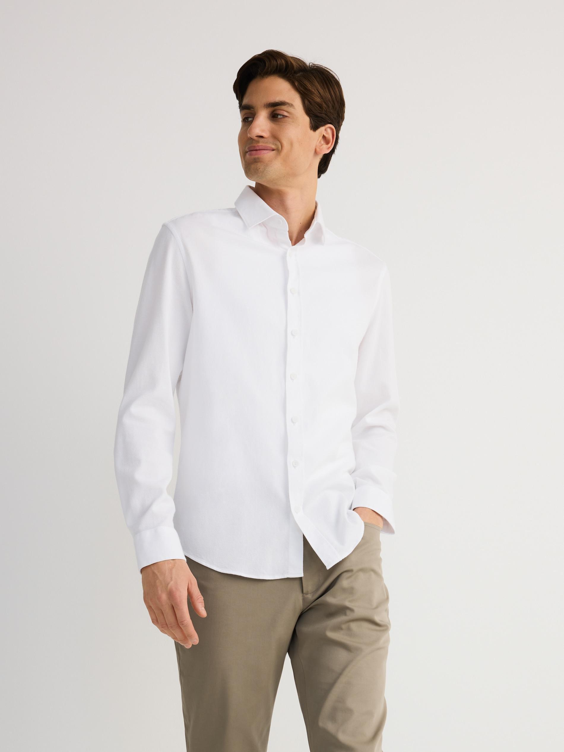 White Super Slim Fit Shirt With High Cotton Content, , large image number 0