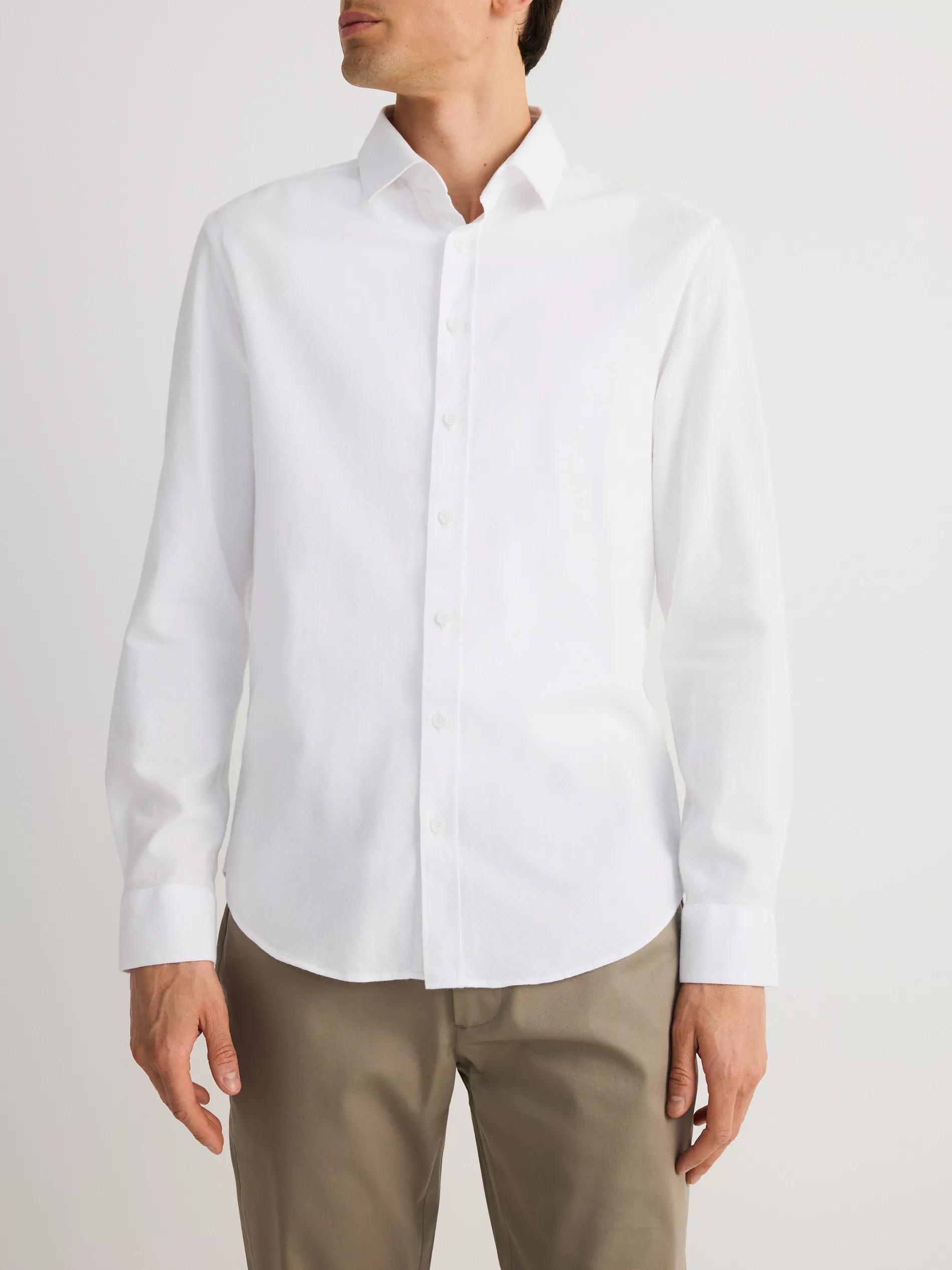 White Super Slim Fit Shirt With High Cotton Content, White, large image number 1