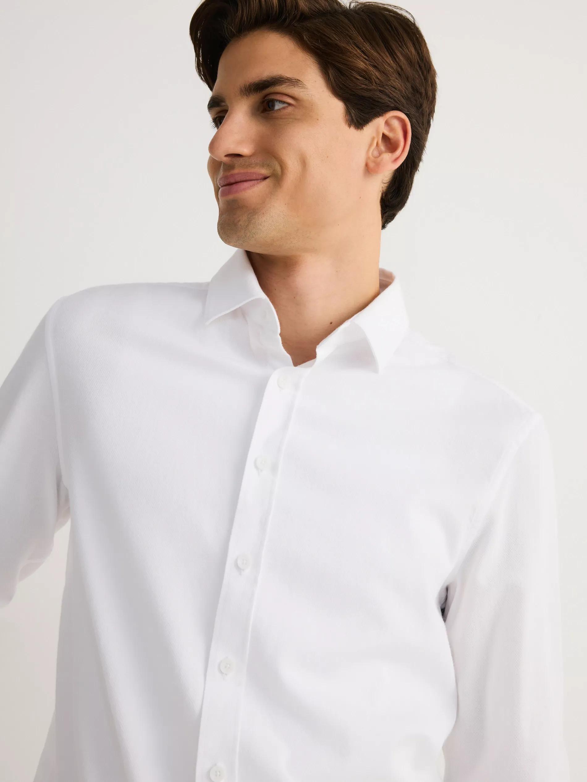 White Super Slim Fit Shirt With High Cotton Content, White, large image number 2