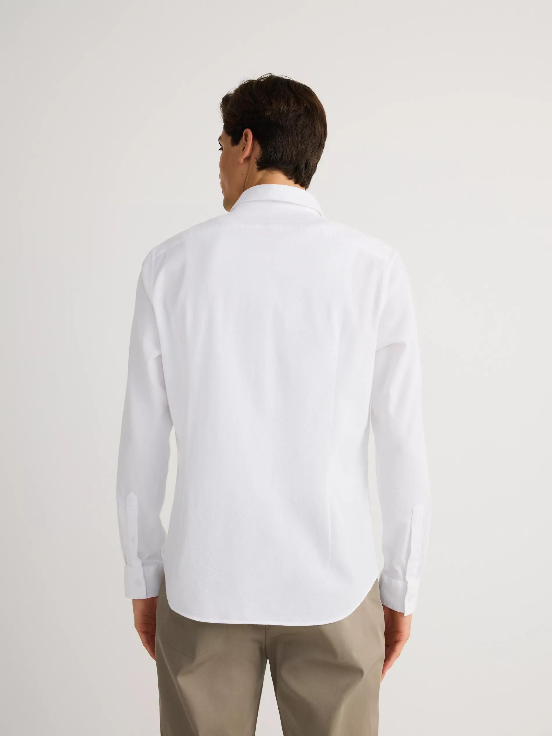 White Super Slim Fit Shirt With High Cotton Content, White, large image number 3