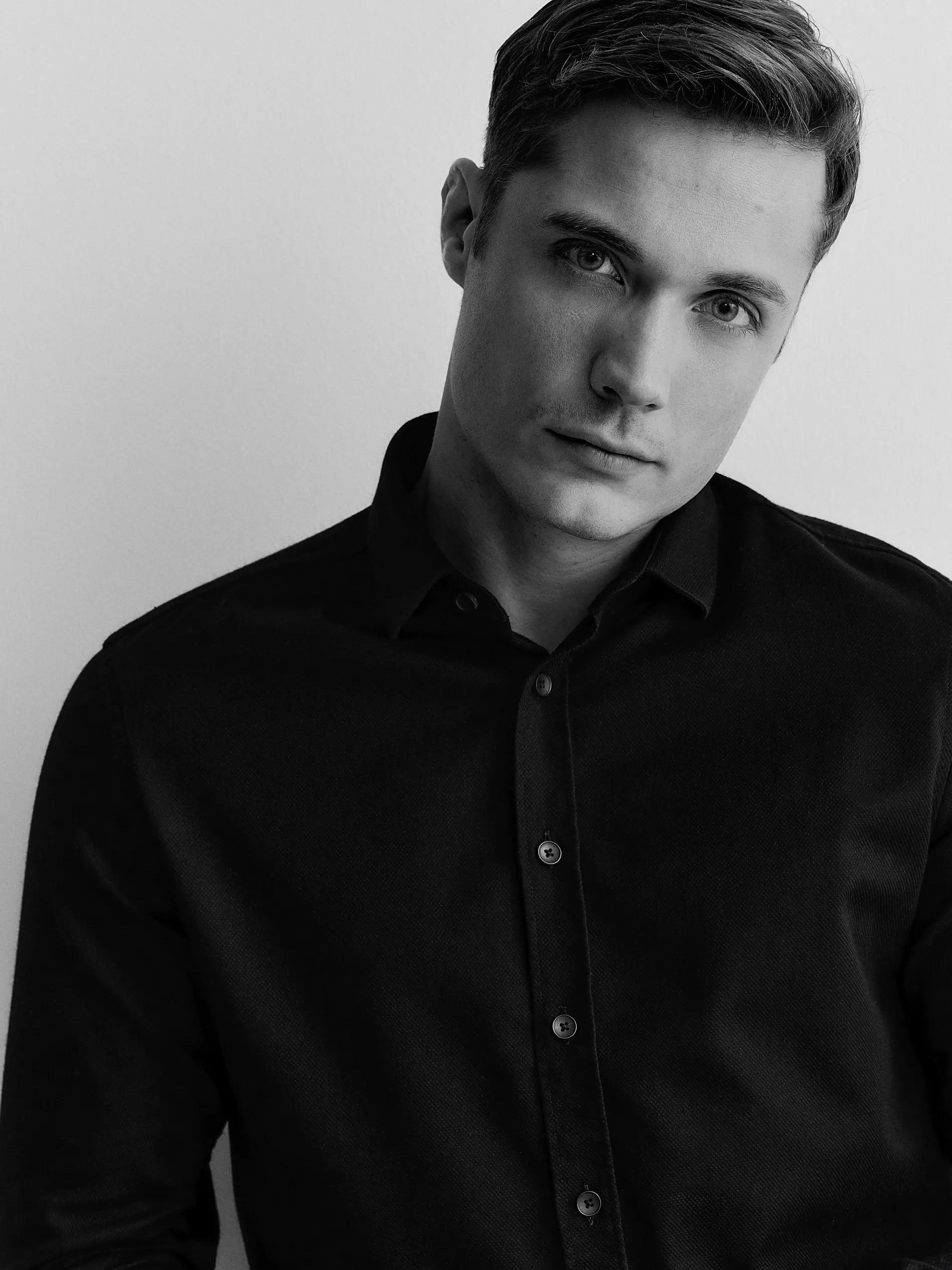 Black Super Slim Fit Shirt With High Cotton Content, , large image number 2