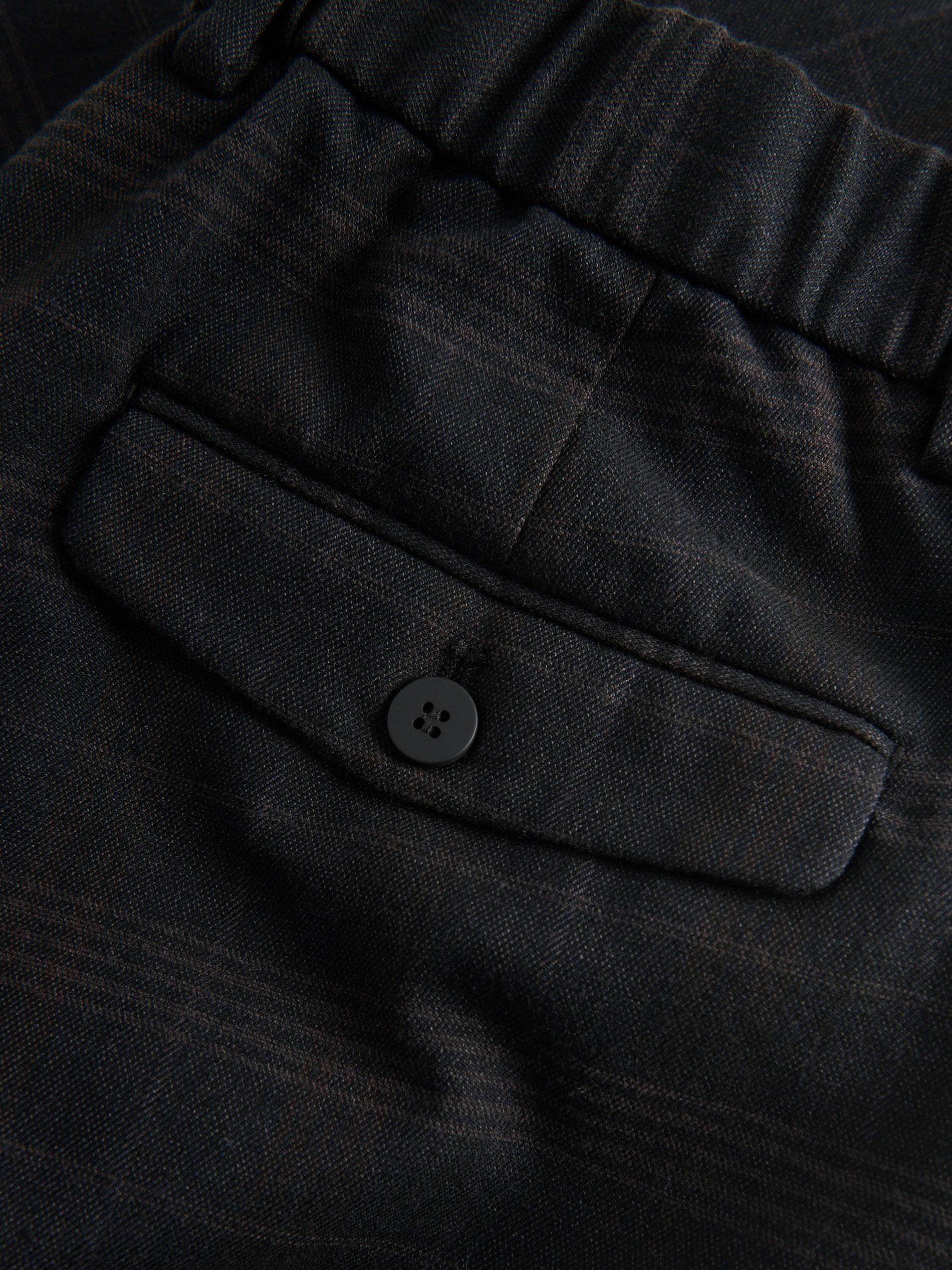 Black Slim Fit Checkered Chinos, Black, large image number 4