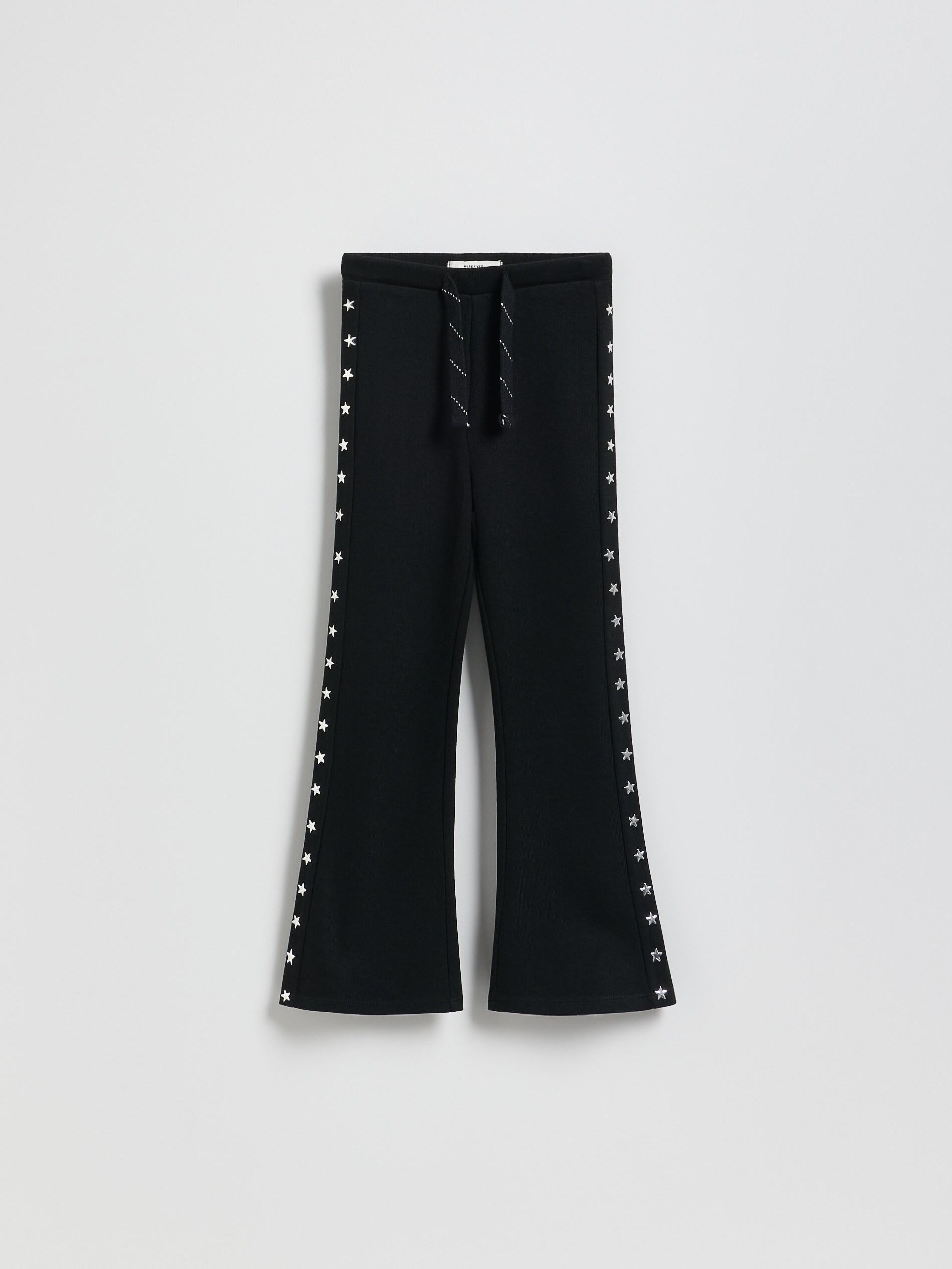 Black Trousers With Applique, Black, large image number 3