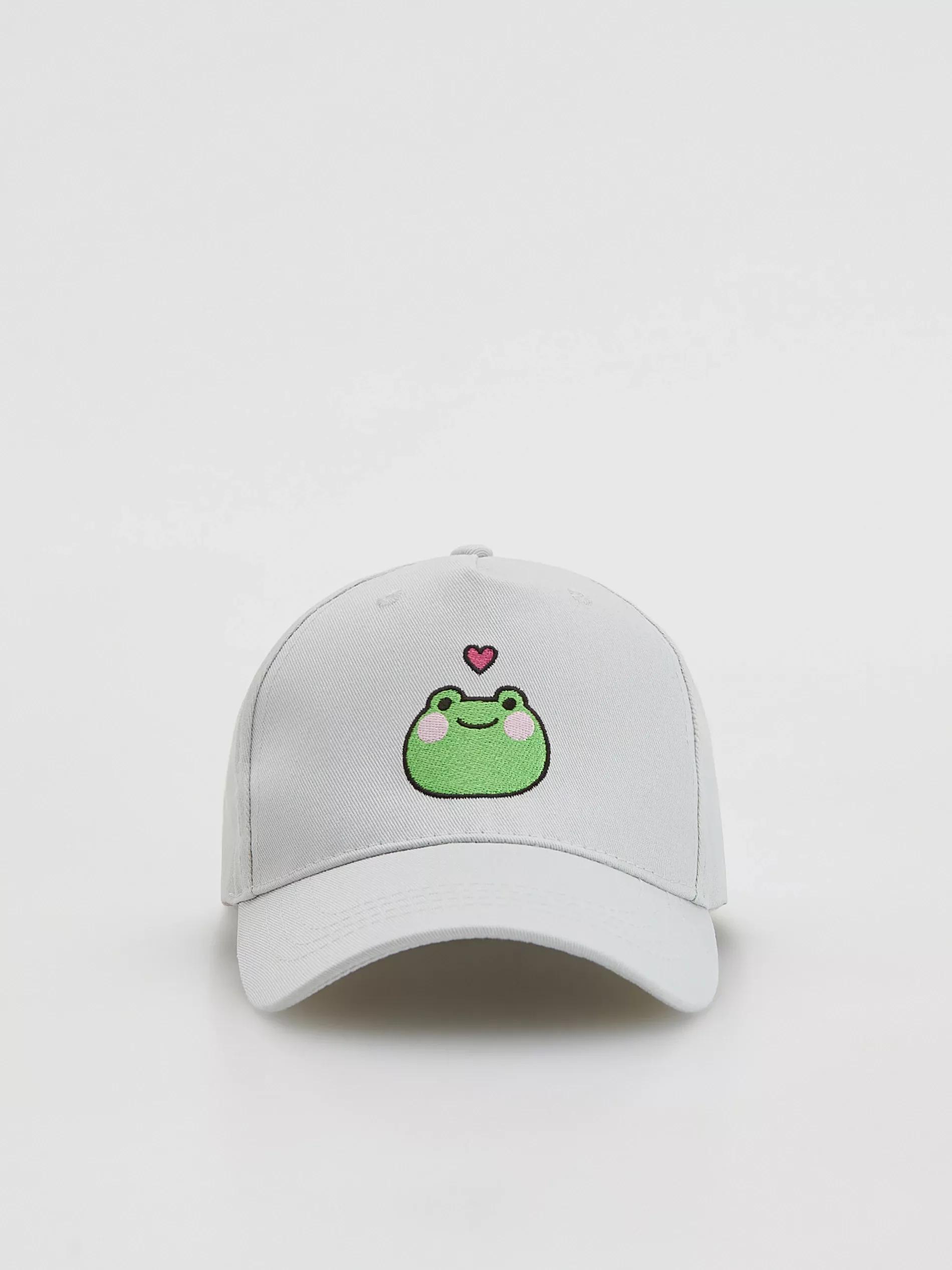 Grey Cap With Embroidery, , large image number 0