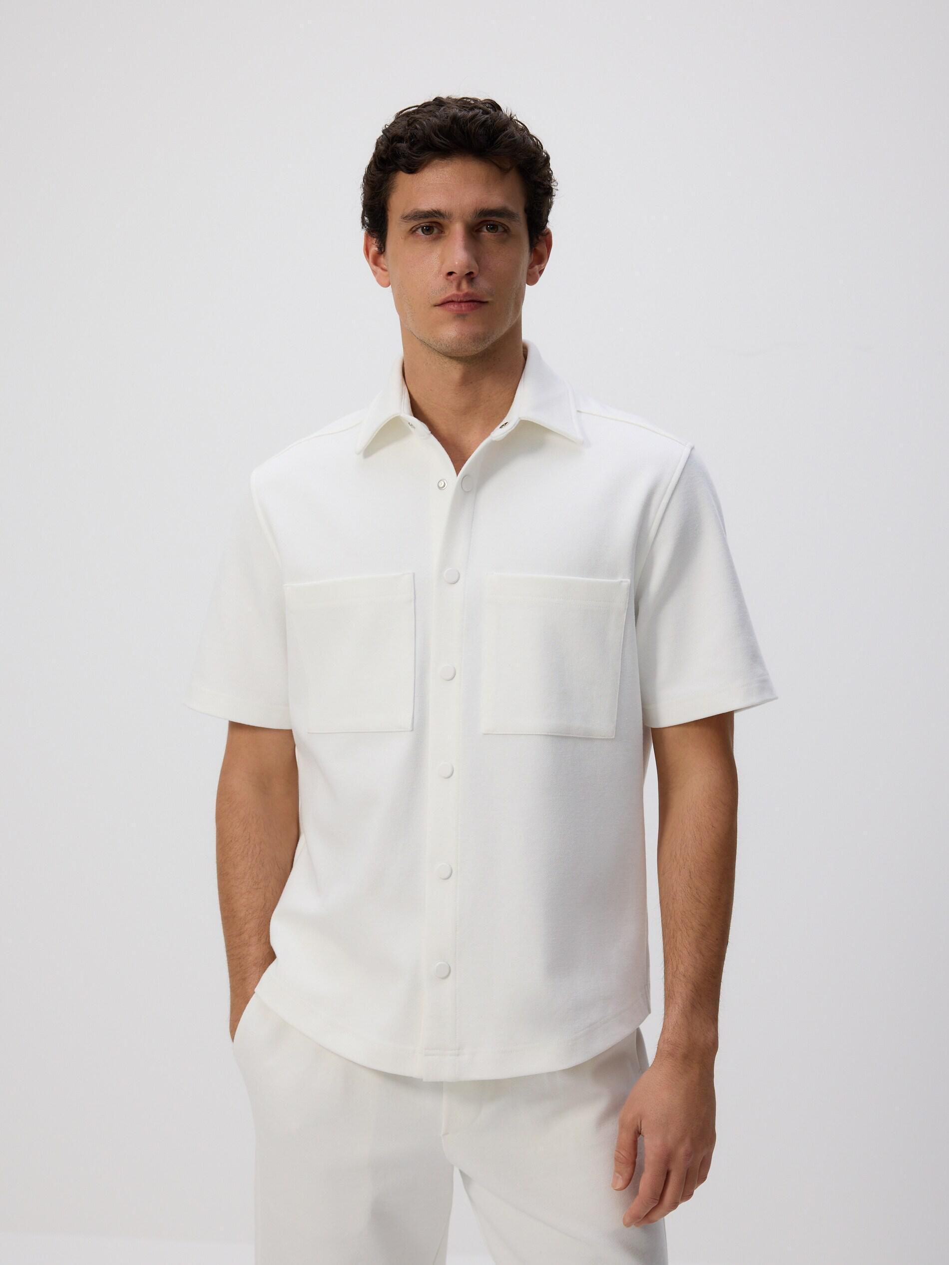 CREAM Regular fit short sleeve shirt, Ivory, large image number 1