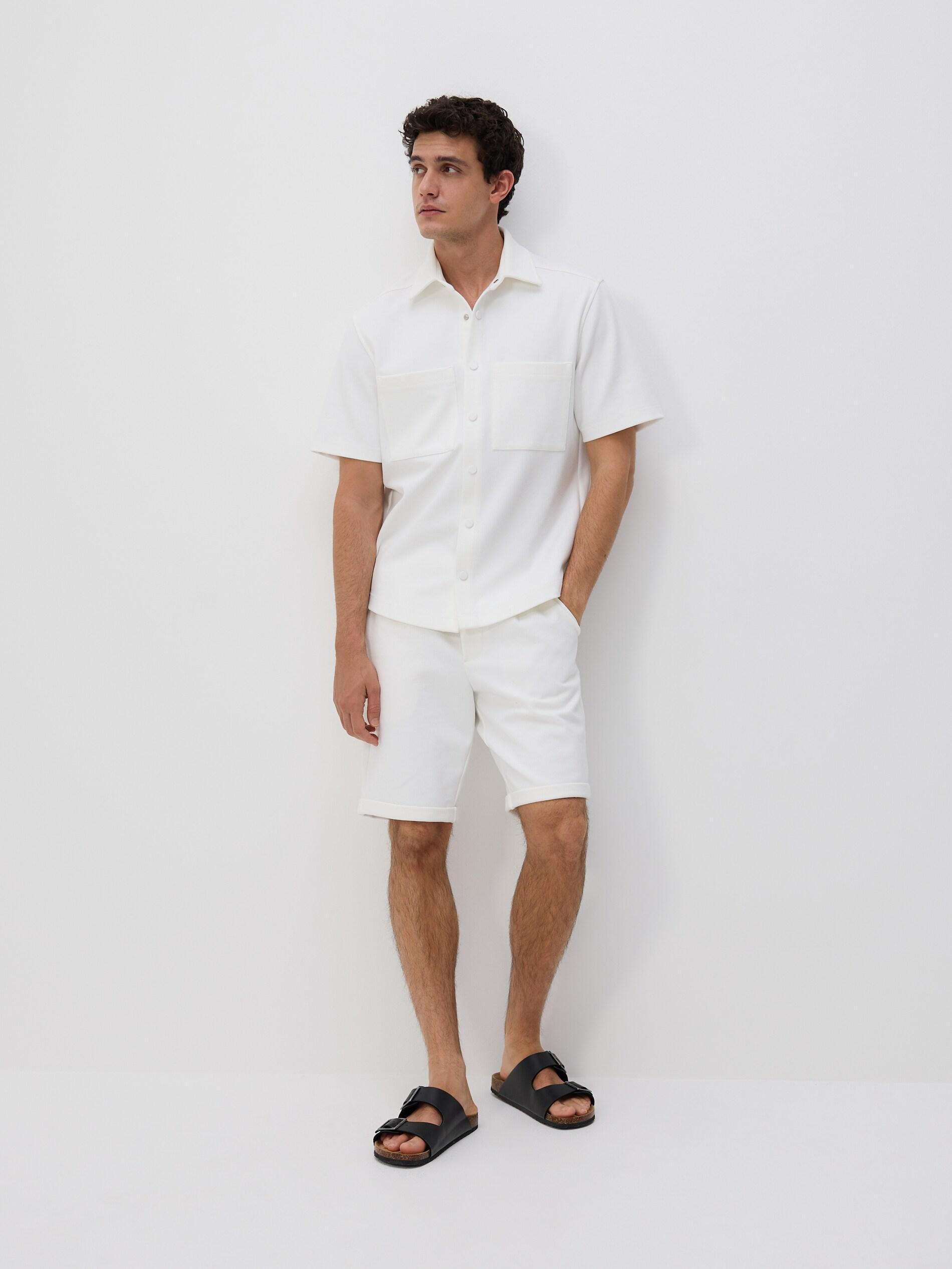 CREAM Regular fit short sleeve shirt, Ivory, large image number 4