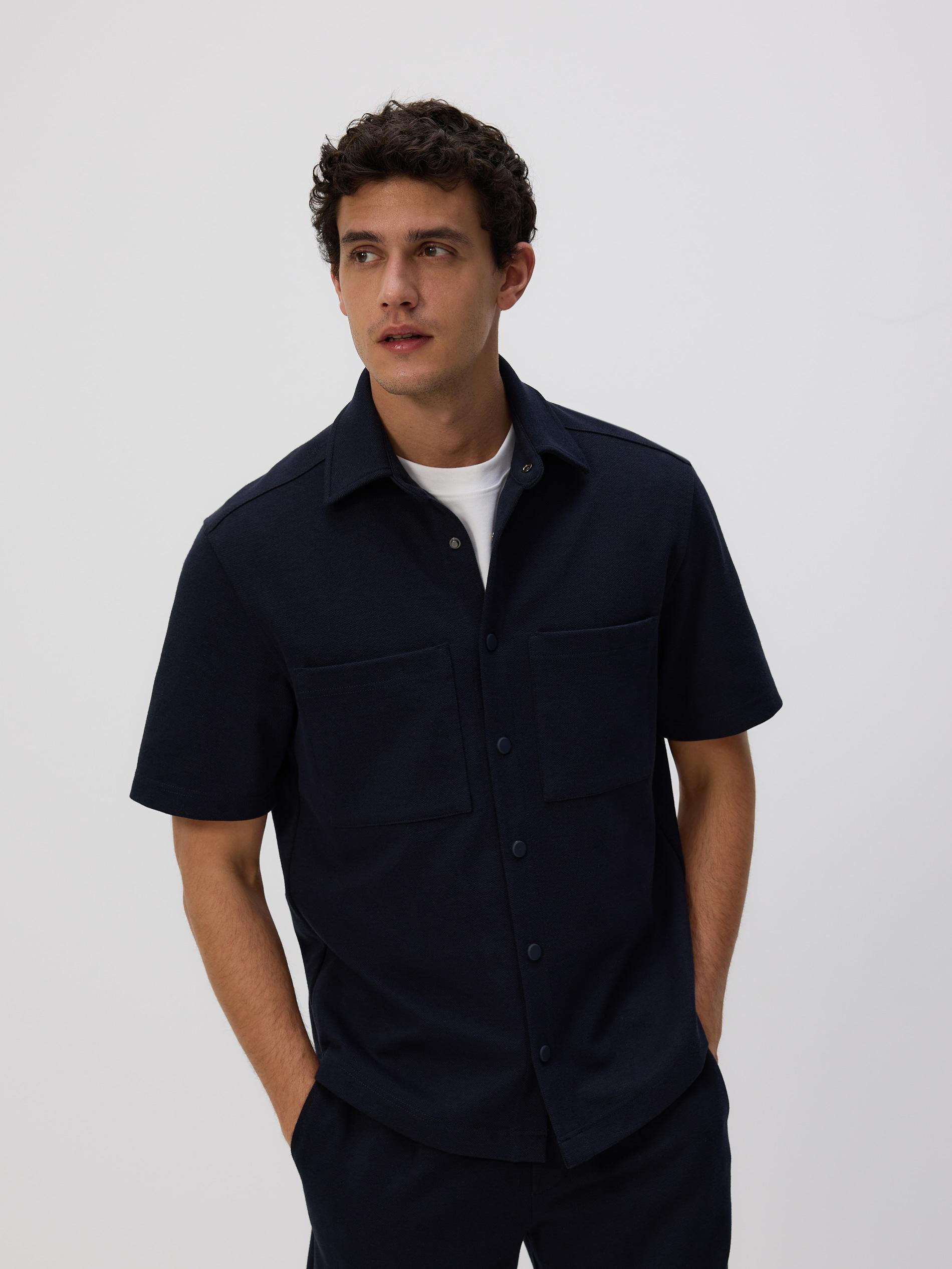 Navy Regular Fit Short Sleeve Shirt, Navy, large image number 0