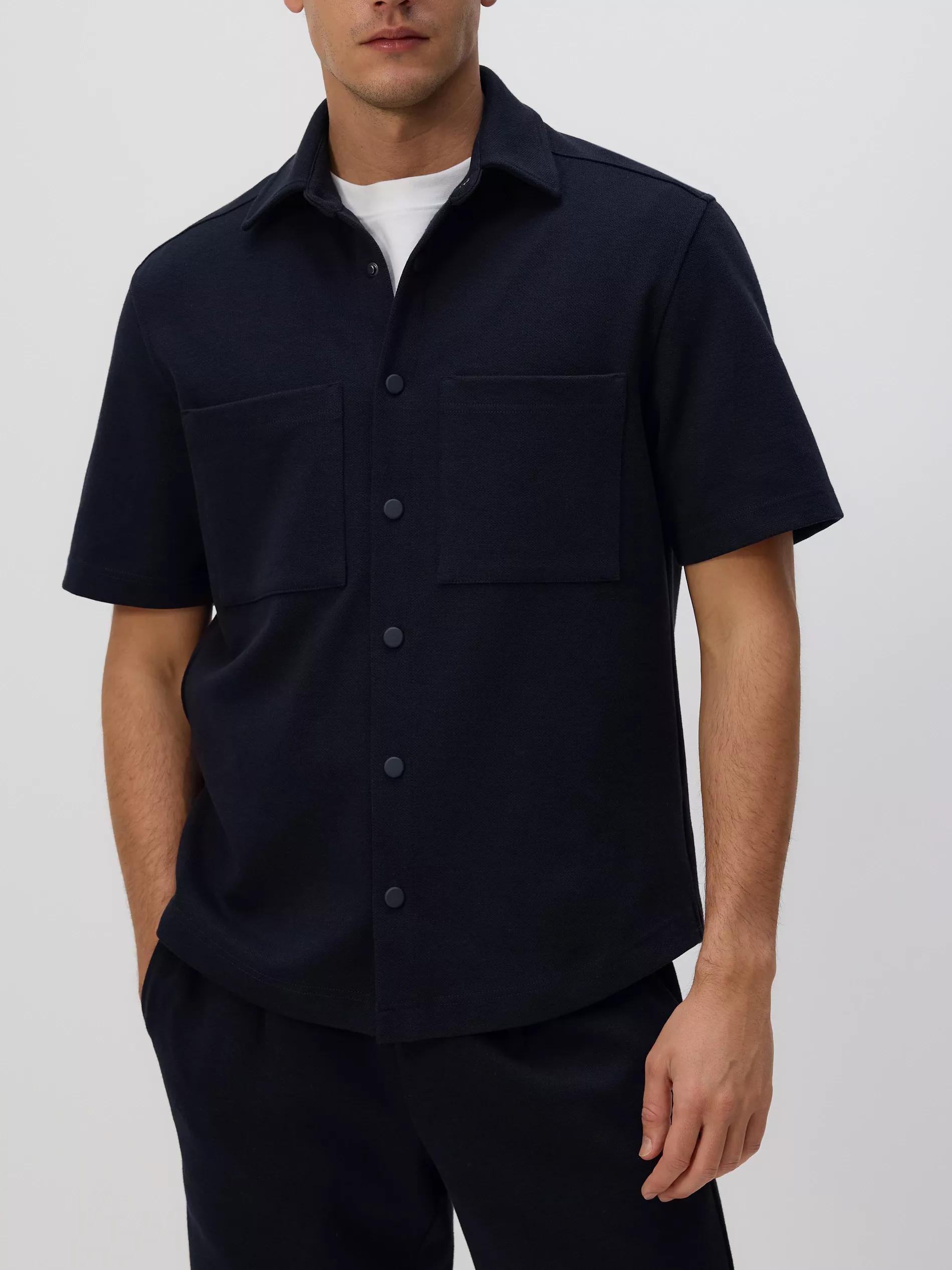 Navy Regular Fit Short Sleeve Shirt, Navy, large image number 1