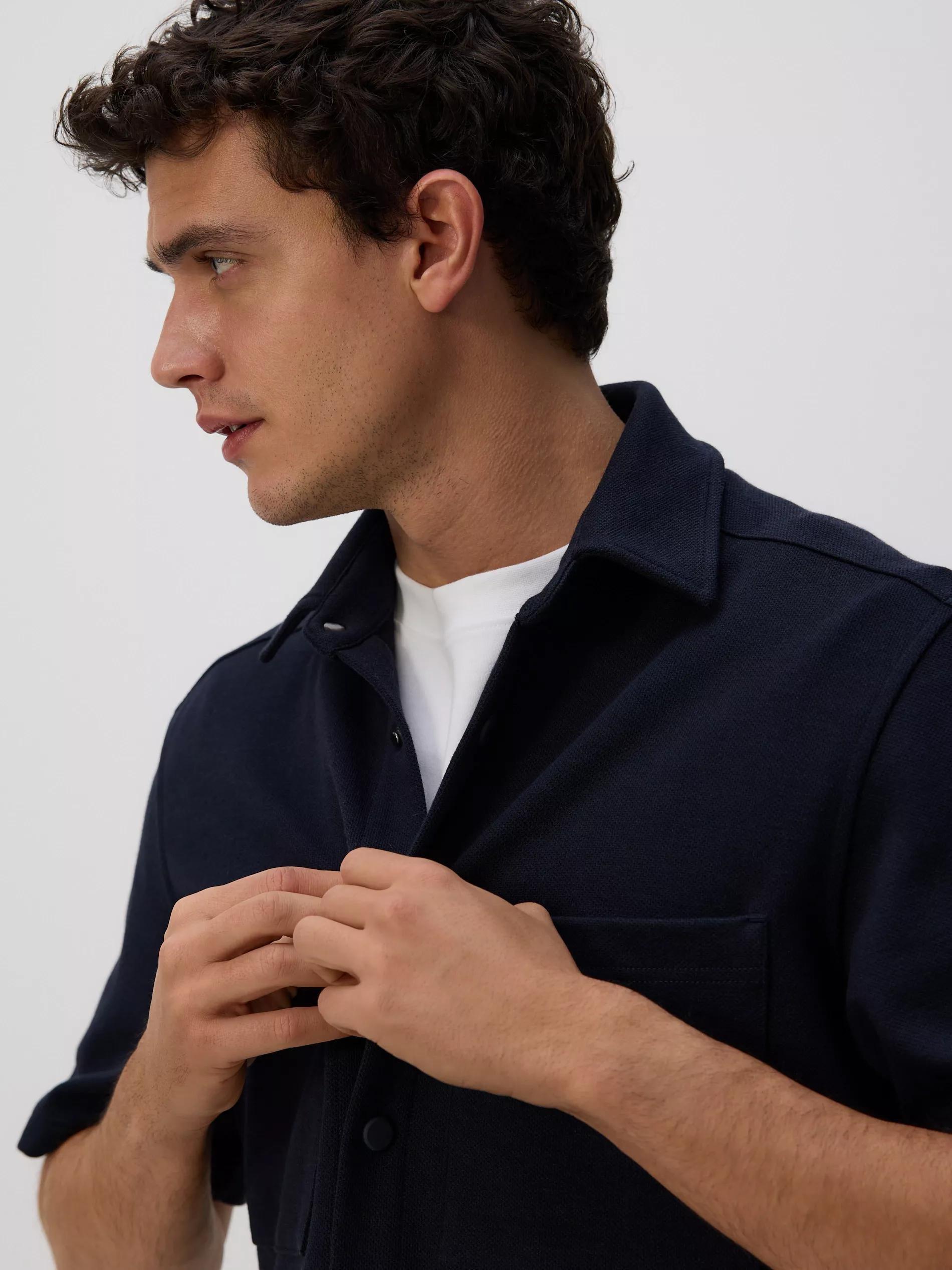 Navy Regular Fit Short Sleeve Shirt, Navy, large image number 2