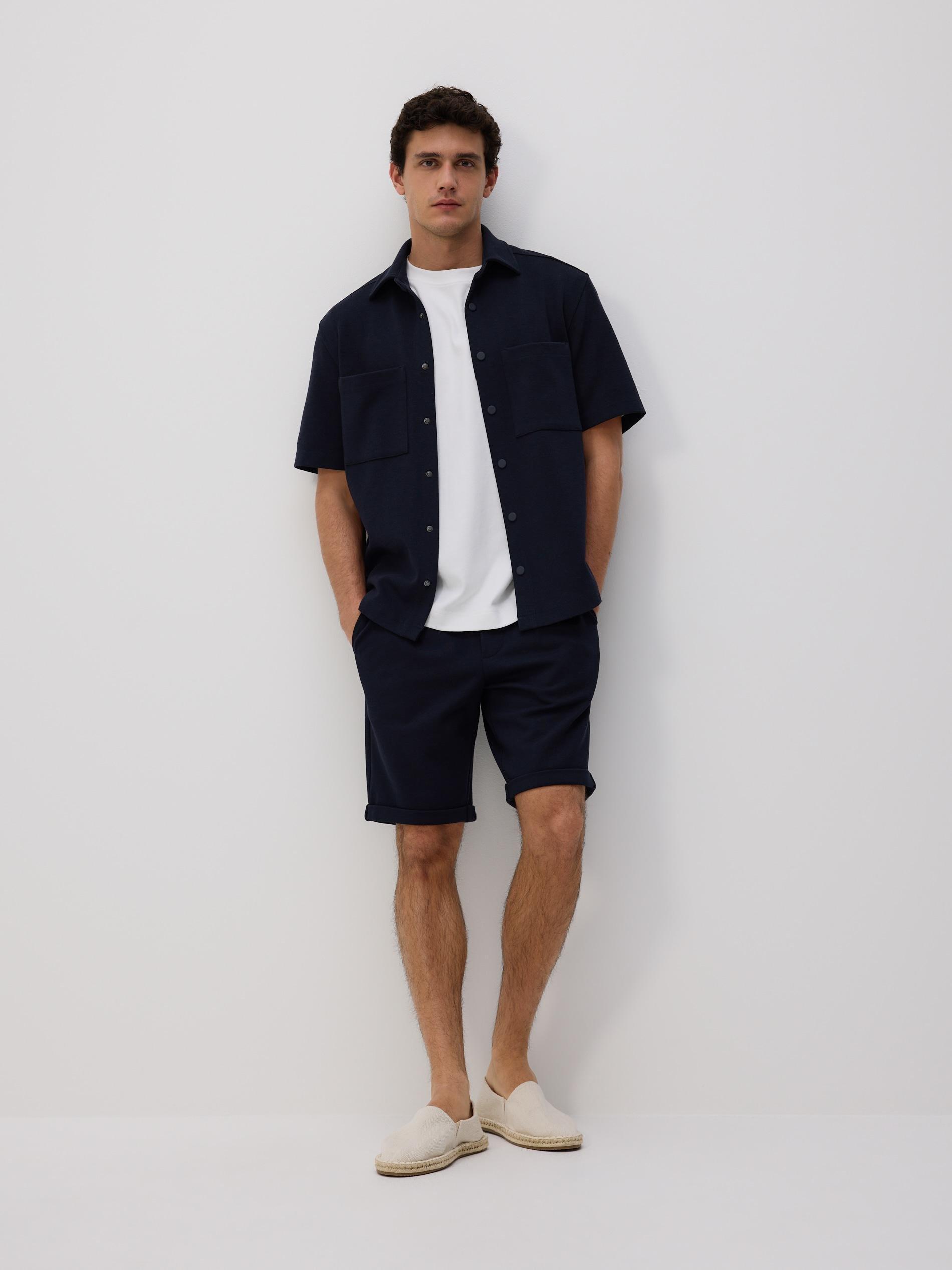 Navy Regular Fit Short Sleeve Shirt, Navy, large image number 4