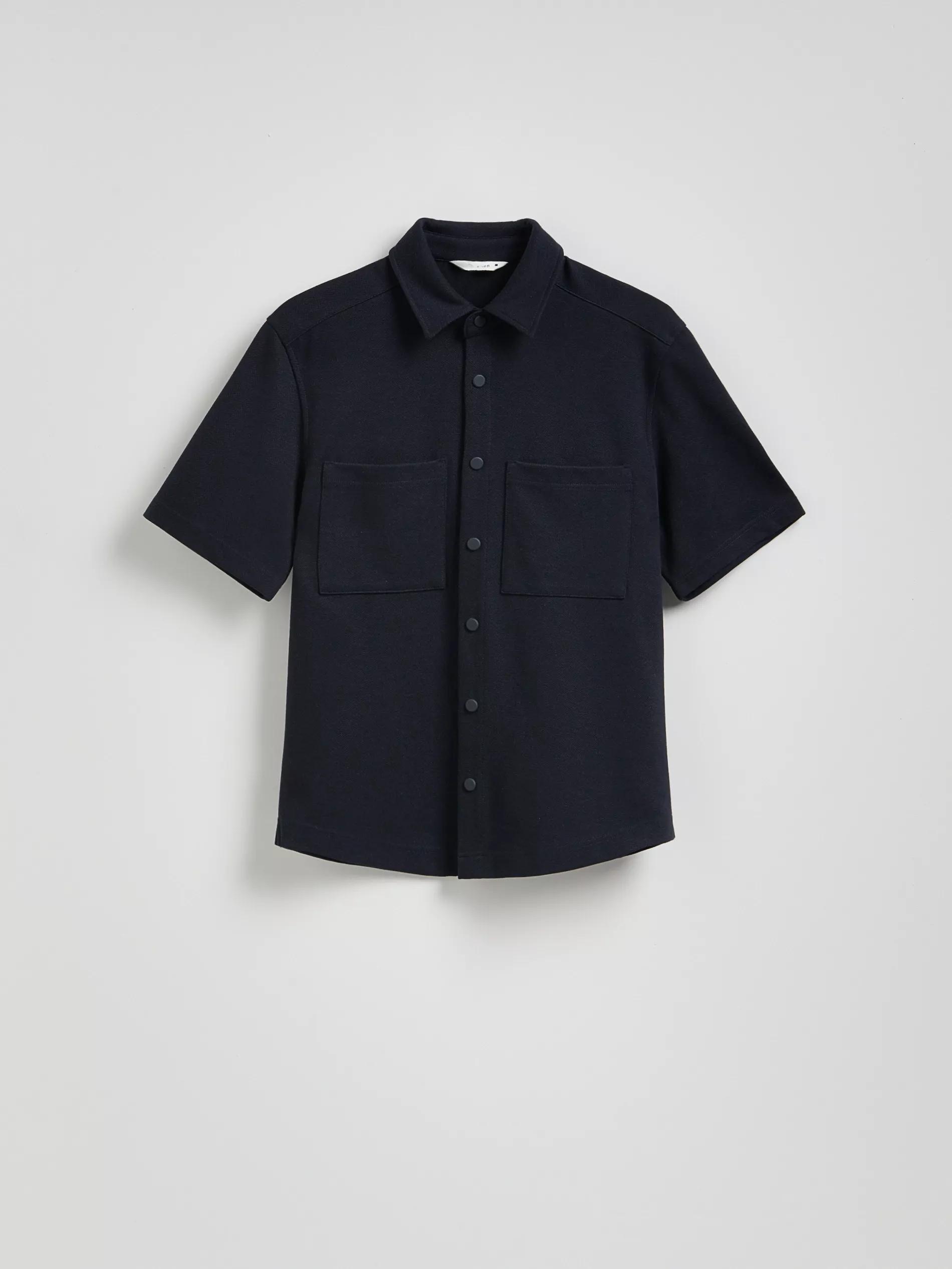 Navy Regular Fit Short Sleeve Shirt, Navy, large image number 5