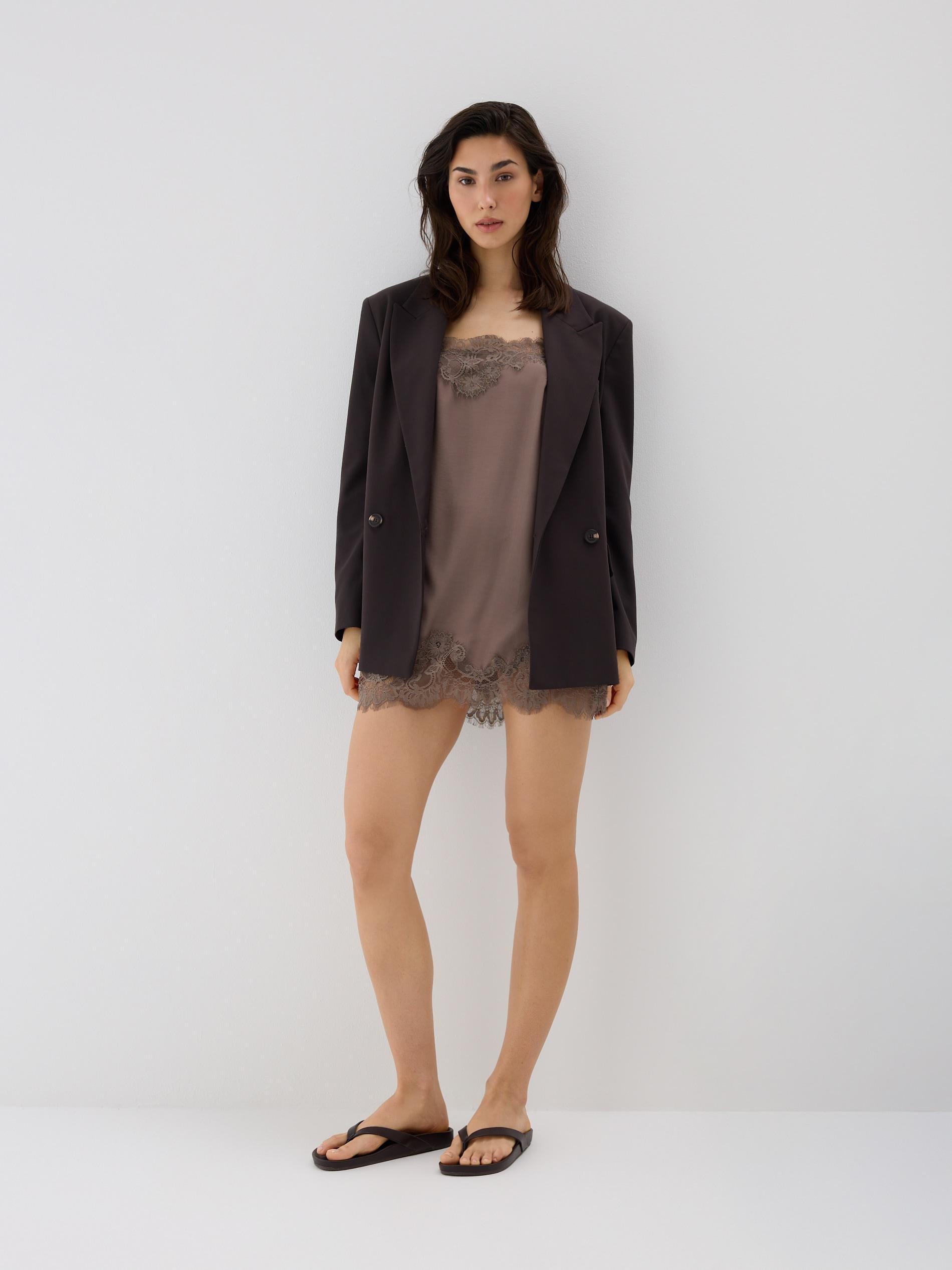 Brown Viscose Rich Nightdress, Brown, medium