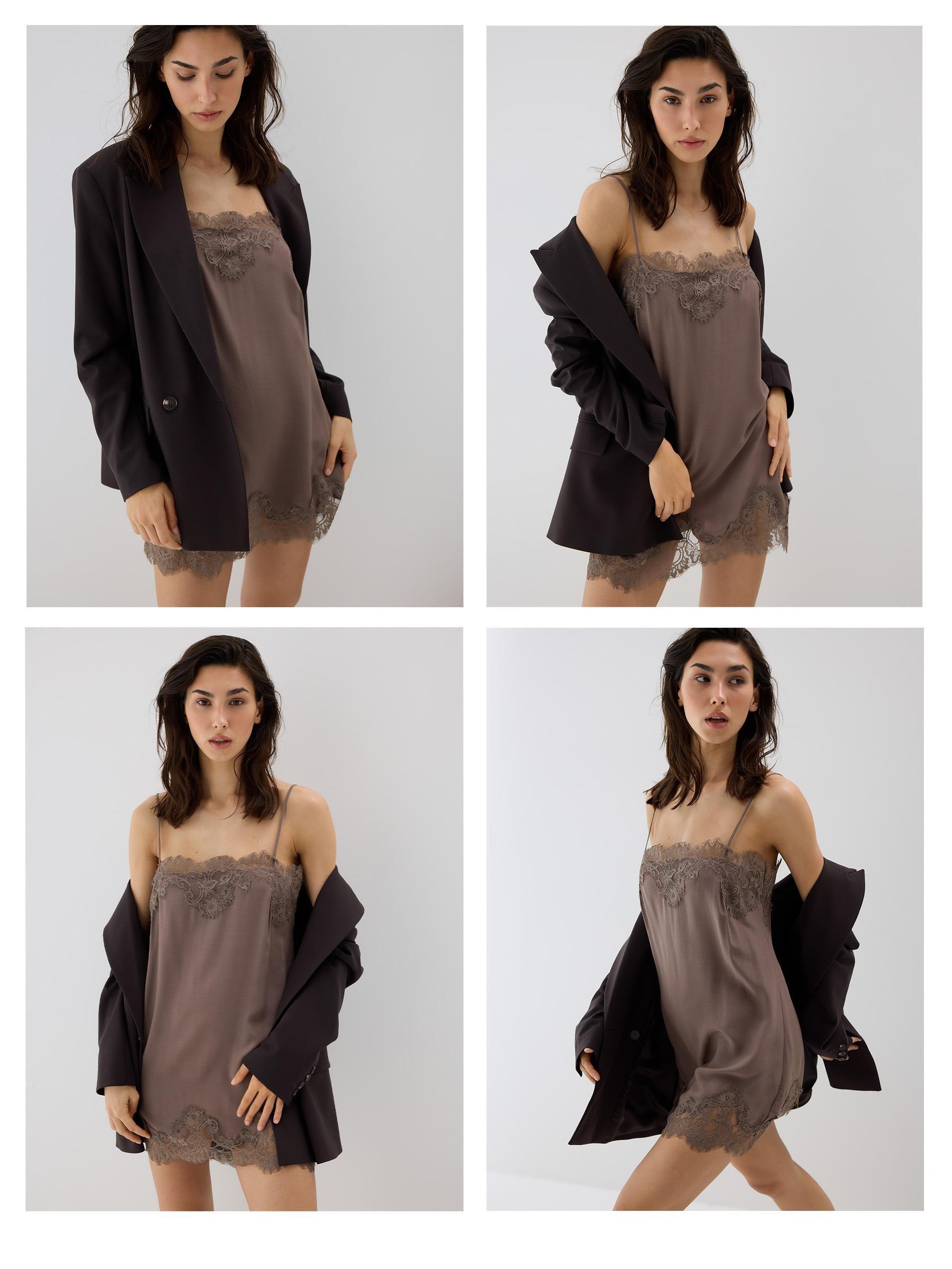 Brown Viscose Rich Nightdress, Brown, large image number 3