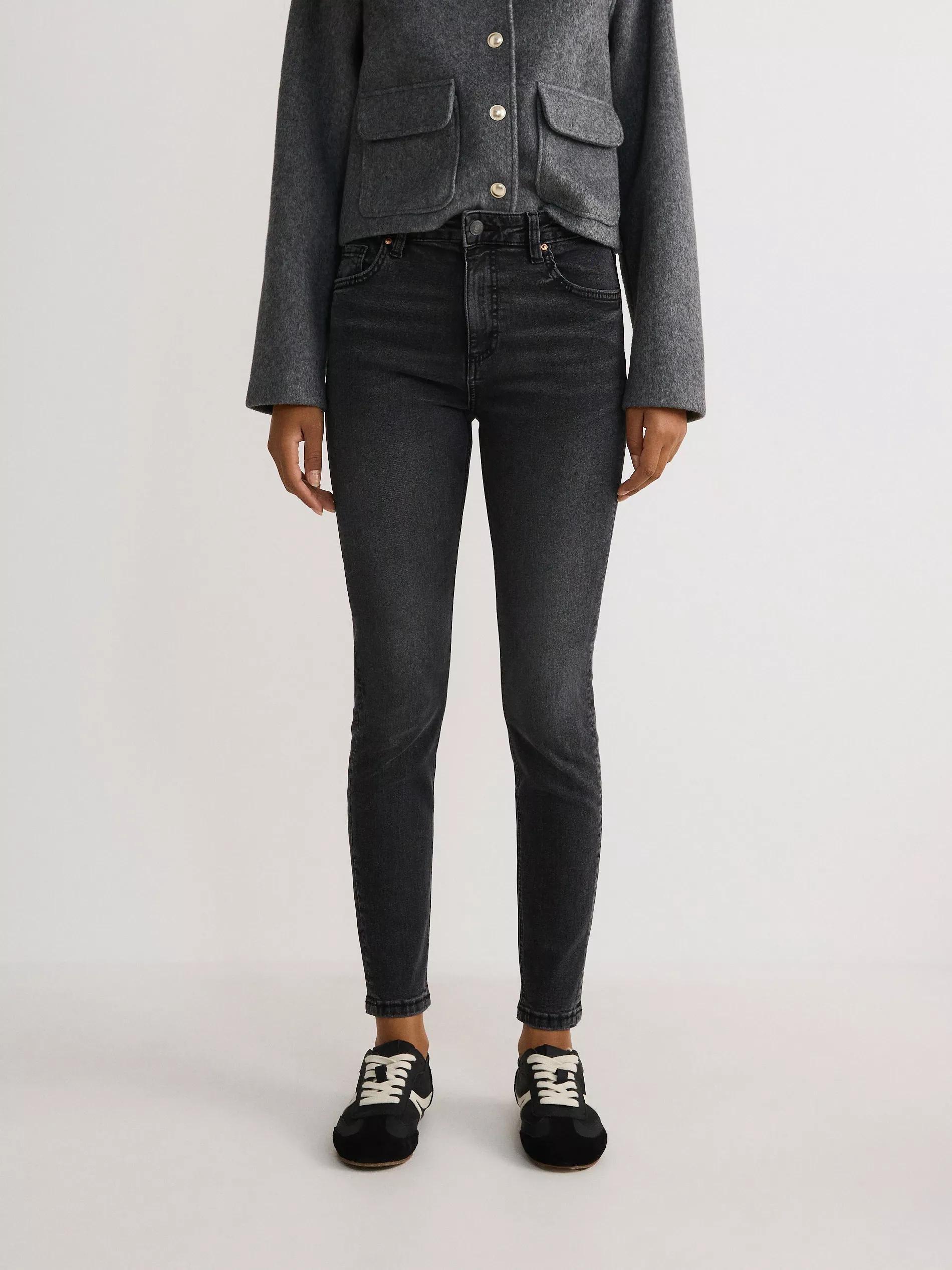 Grey Slim Fit Jeans With High Waist, , large image number 1