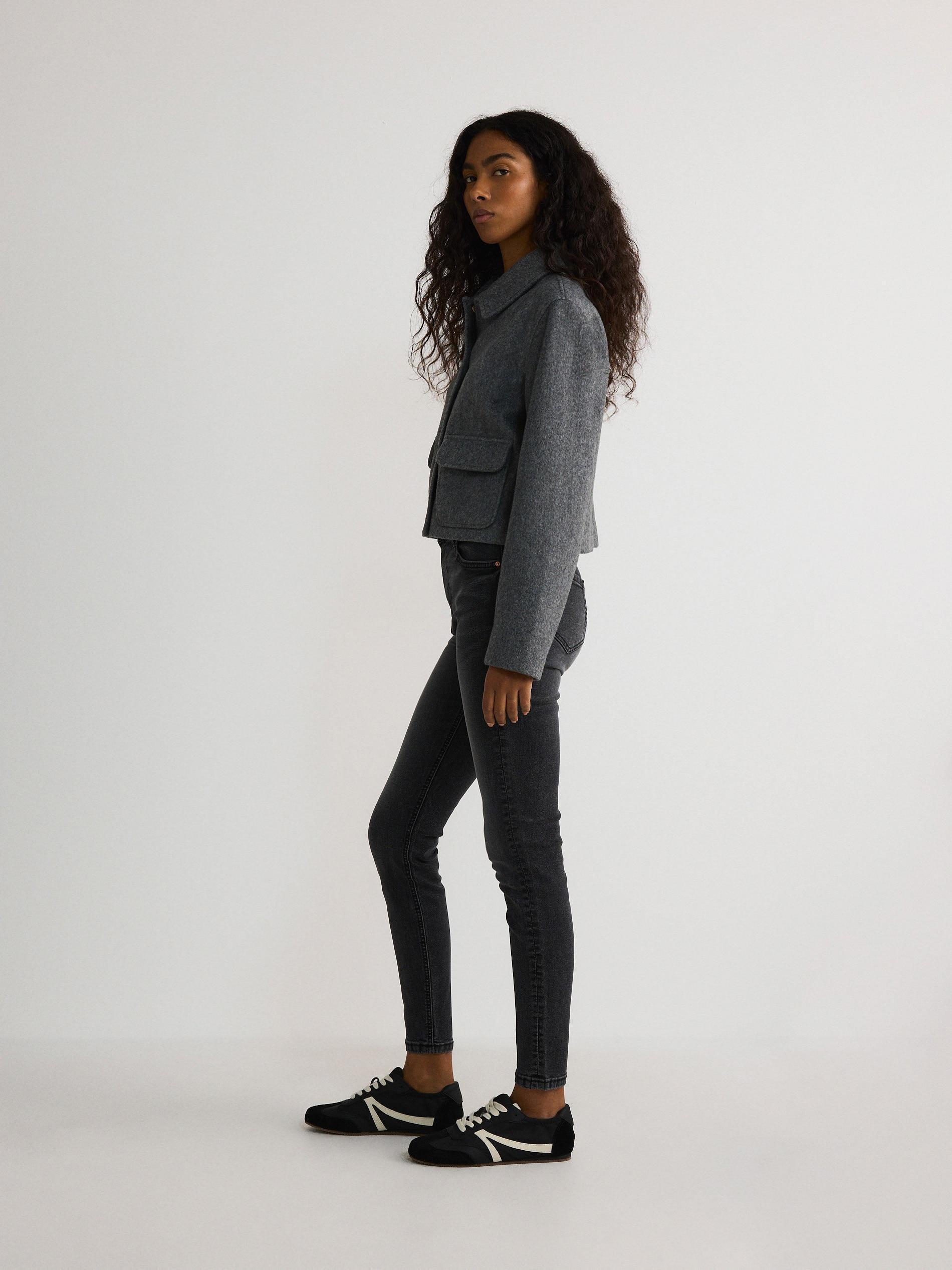 Grey Slim Fit Jeans With High Waist, , large image number 3