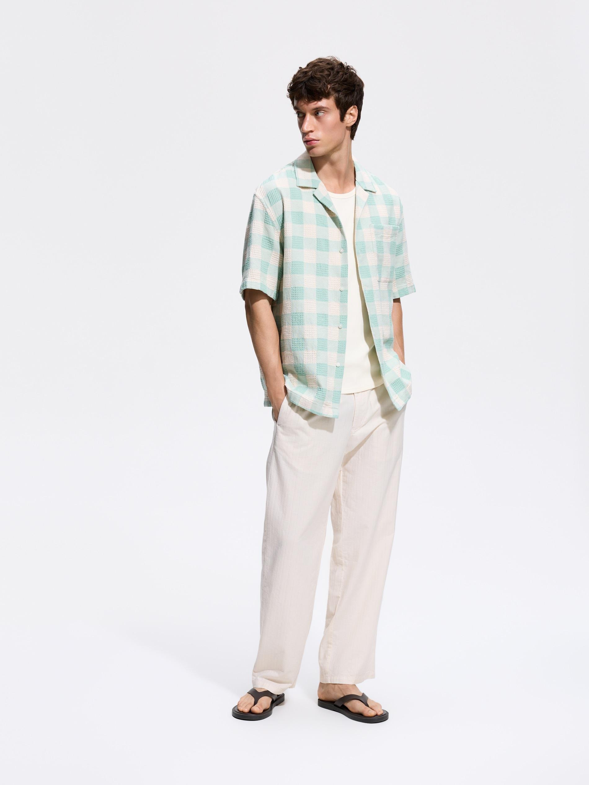Cream Relaxed Straight Trousers, Ivory, medium