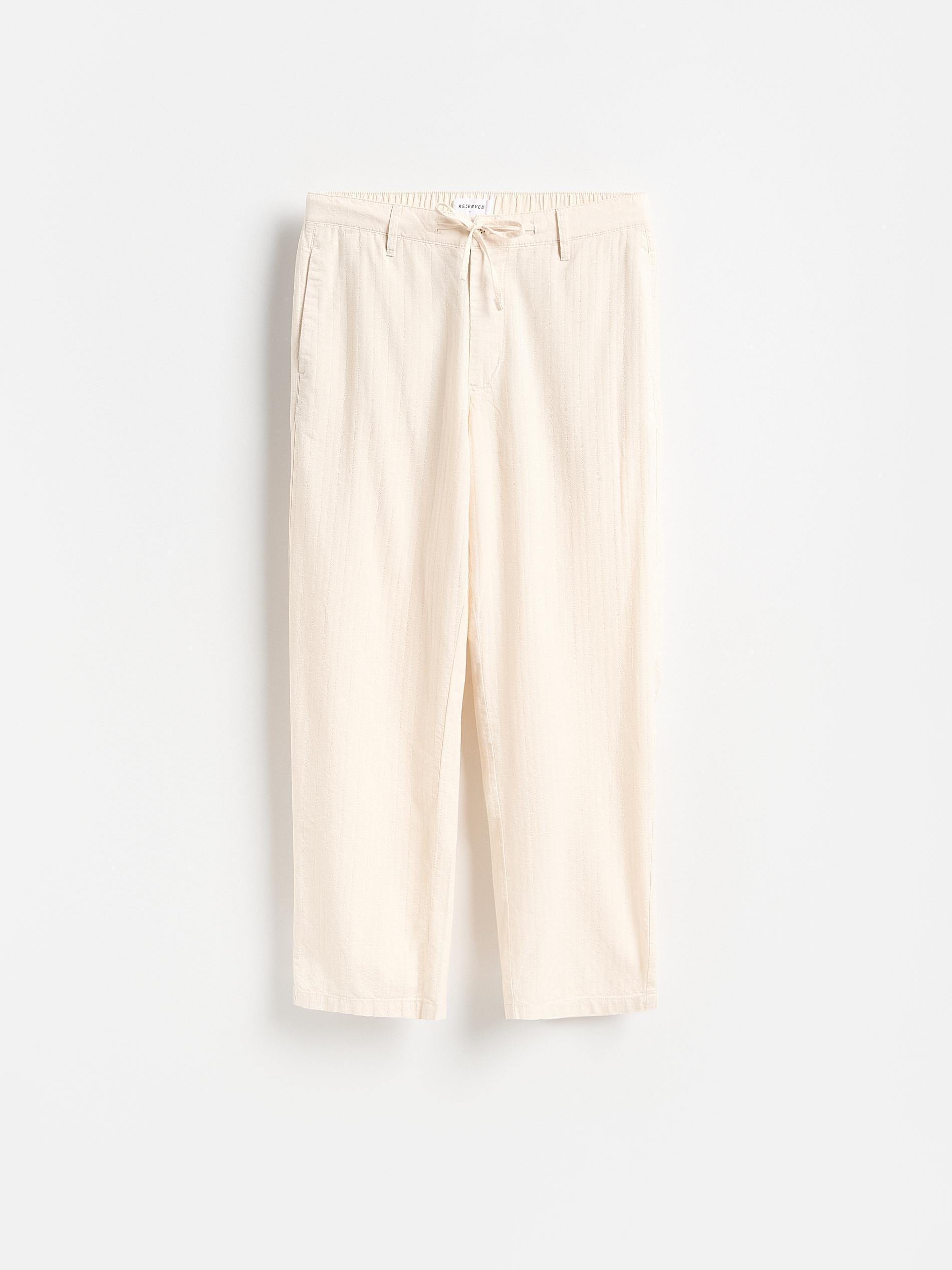 Cream Relaxed Straight Trousers, Ivory, large image number 4