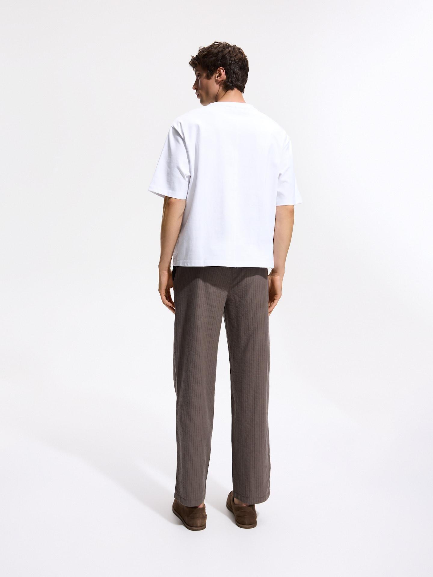 Brown Relaxed Straight Trousers, Brown, large image number 3