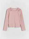 Reserved - Pink Long Sleeve T-Shirt With Cut-Outs, Kids Girls