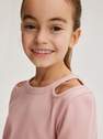 Reserved - Pink Long Sleeve T-Shirt With Cut-Outs, Kids Girls
