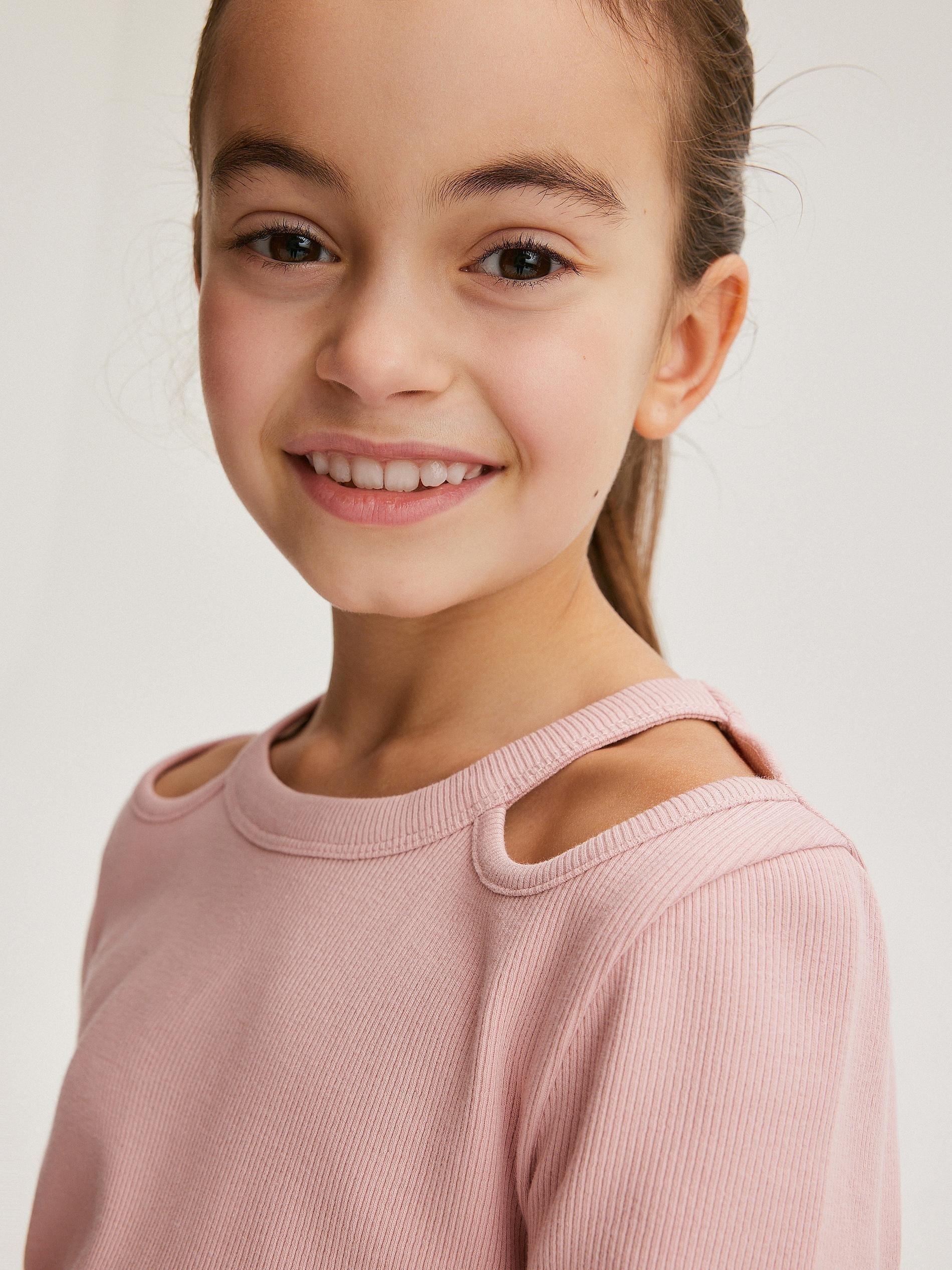 Pink Shirt With Open Shoulders, Kids Girls, , large image number 4