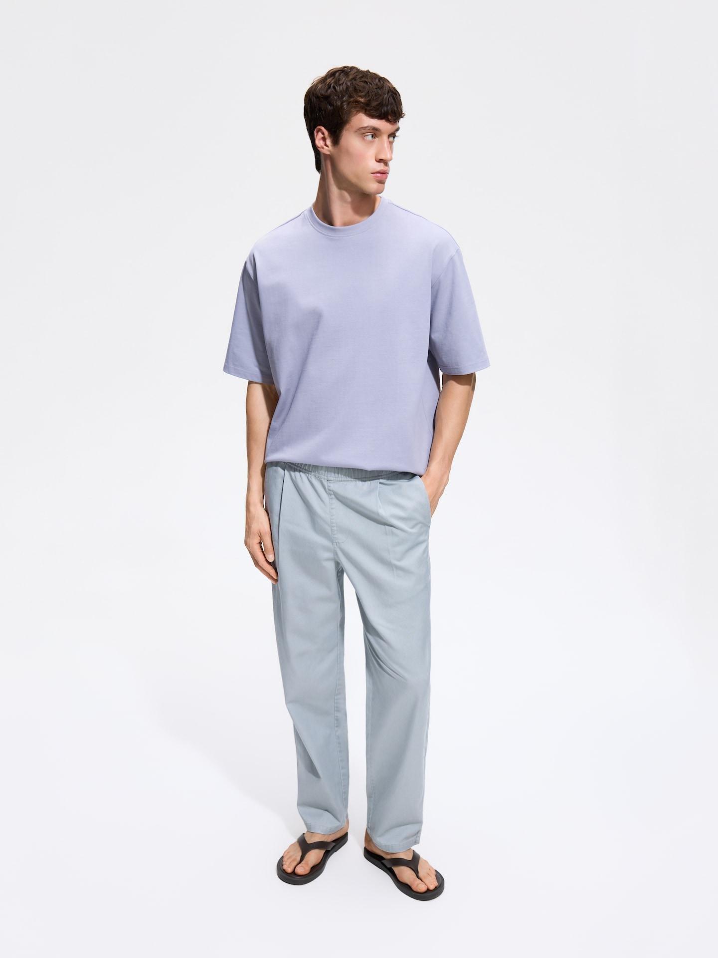 Grey Loose Carrot Trousers, Light grey, large image number 0