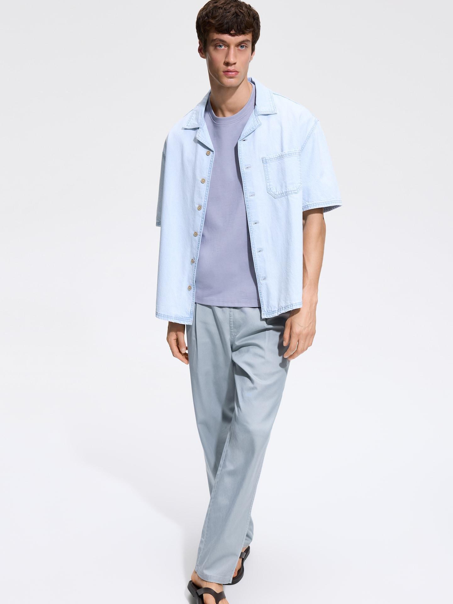 Grey Loose Carrot Trousers, Light grey, large image number 1